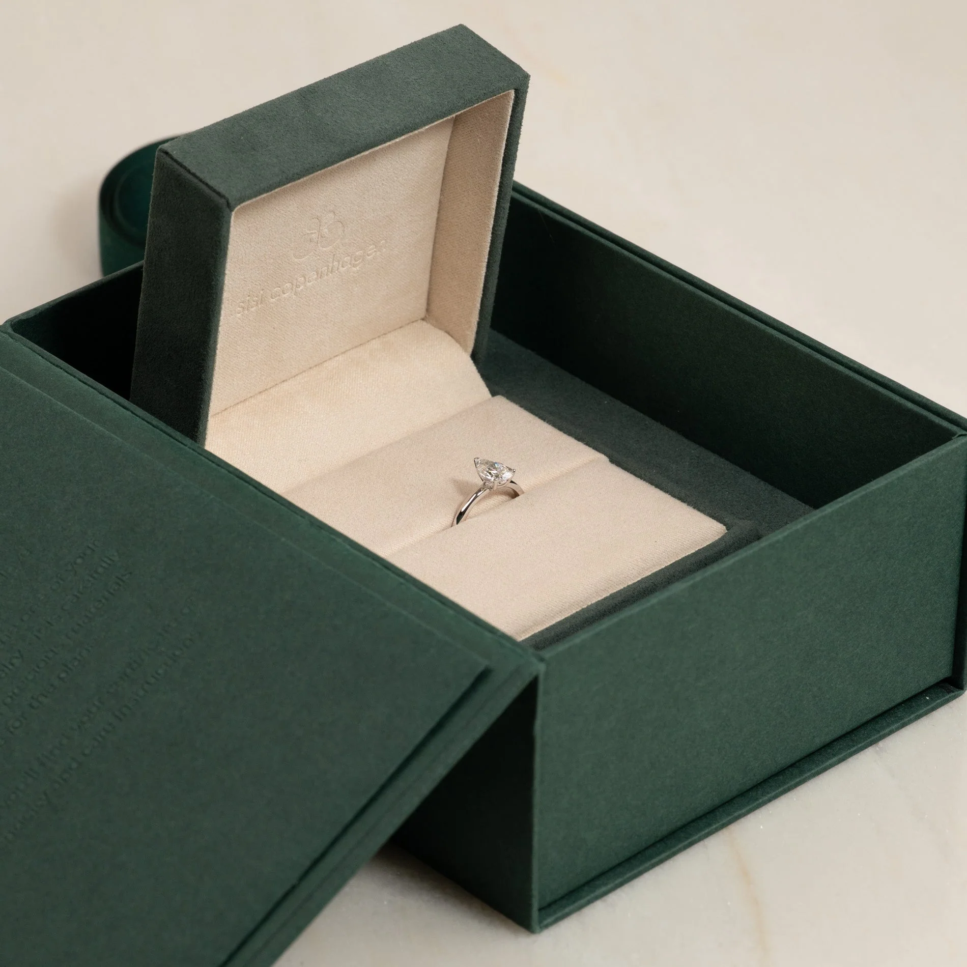 SOLITAIRE PEAR-CUT LAB-DIAMOND RING - 1.2ct - WG - Image 8