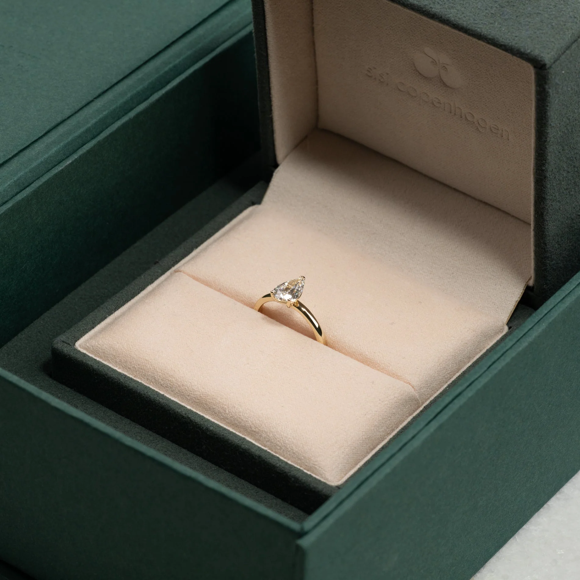 SOLITAIRE PEAR-CUT LAB-DIAMOND RING - 1.2ct - YG - Image 7