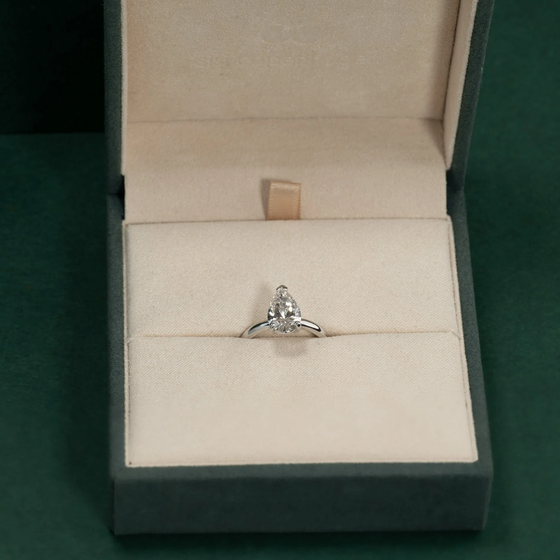 SOLITAIRE PEAR-CUT LAB-DIAMOND RING - 2.0ct - WG - Image 4