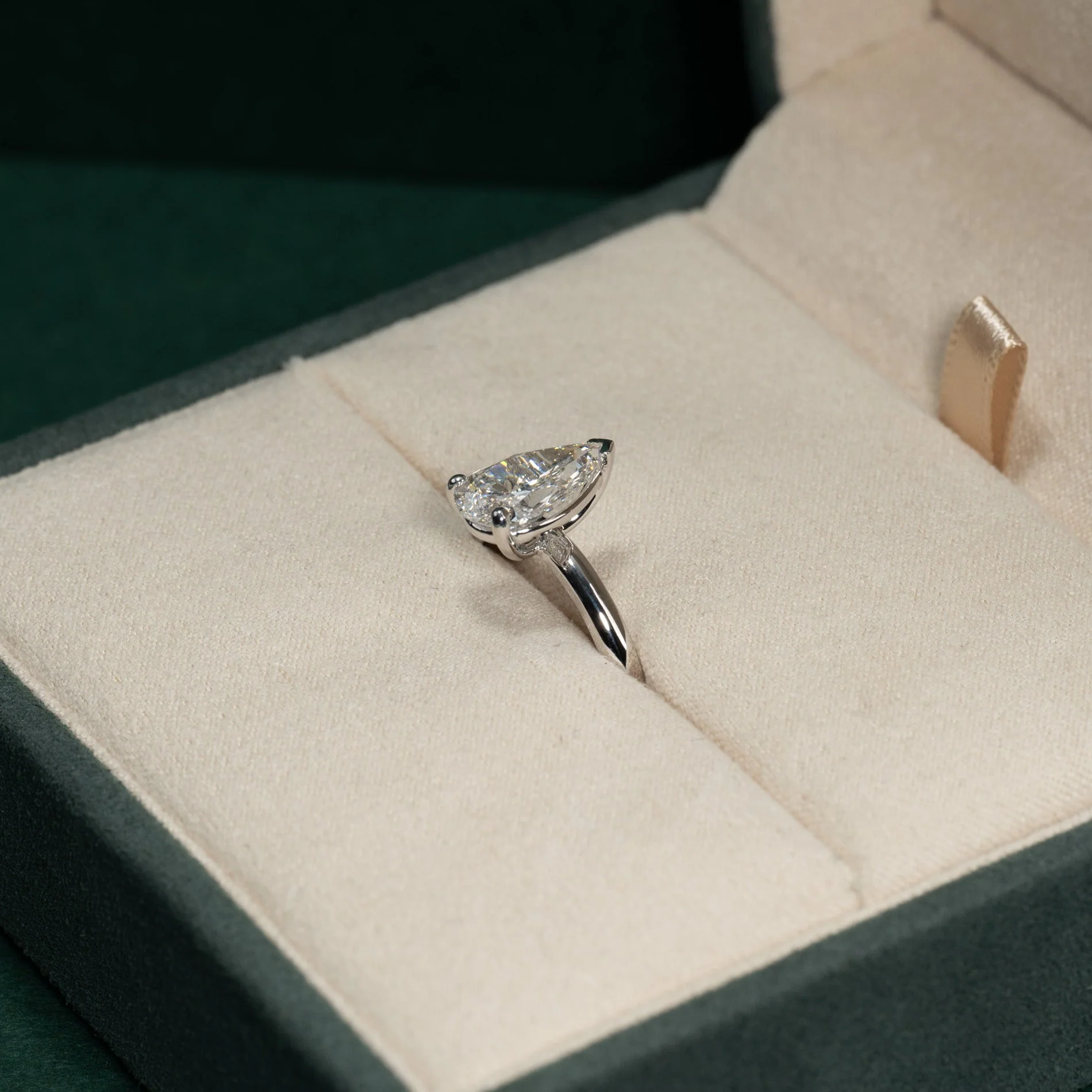 SOLITAIRE PEAR-CUT LAB-DIAMOND RING - 2.0ct - WG - Image 7