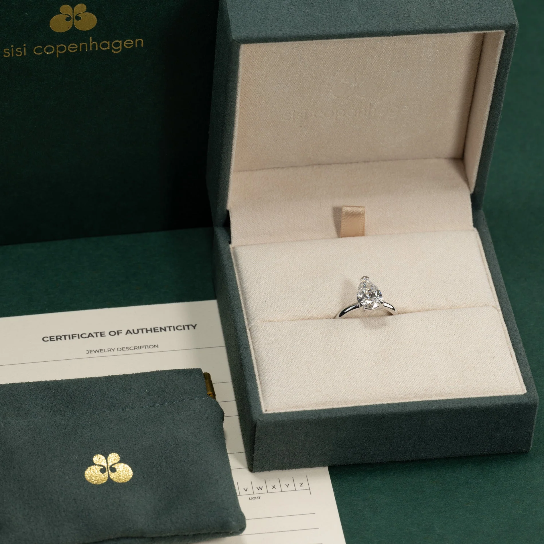 SOLITAIRE PEAR-CUT LAB-DIAMOND RING - 2.0ct - WG - Image 9