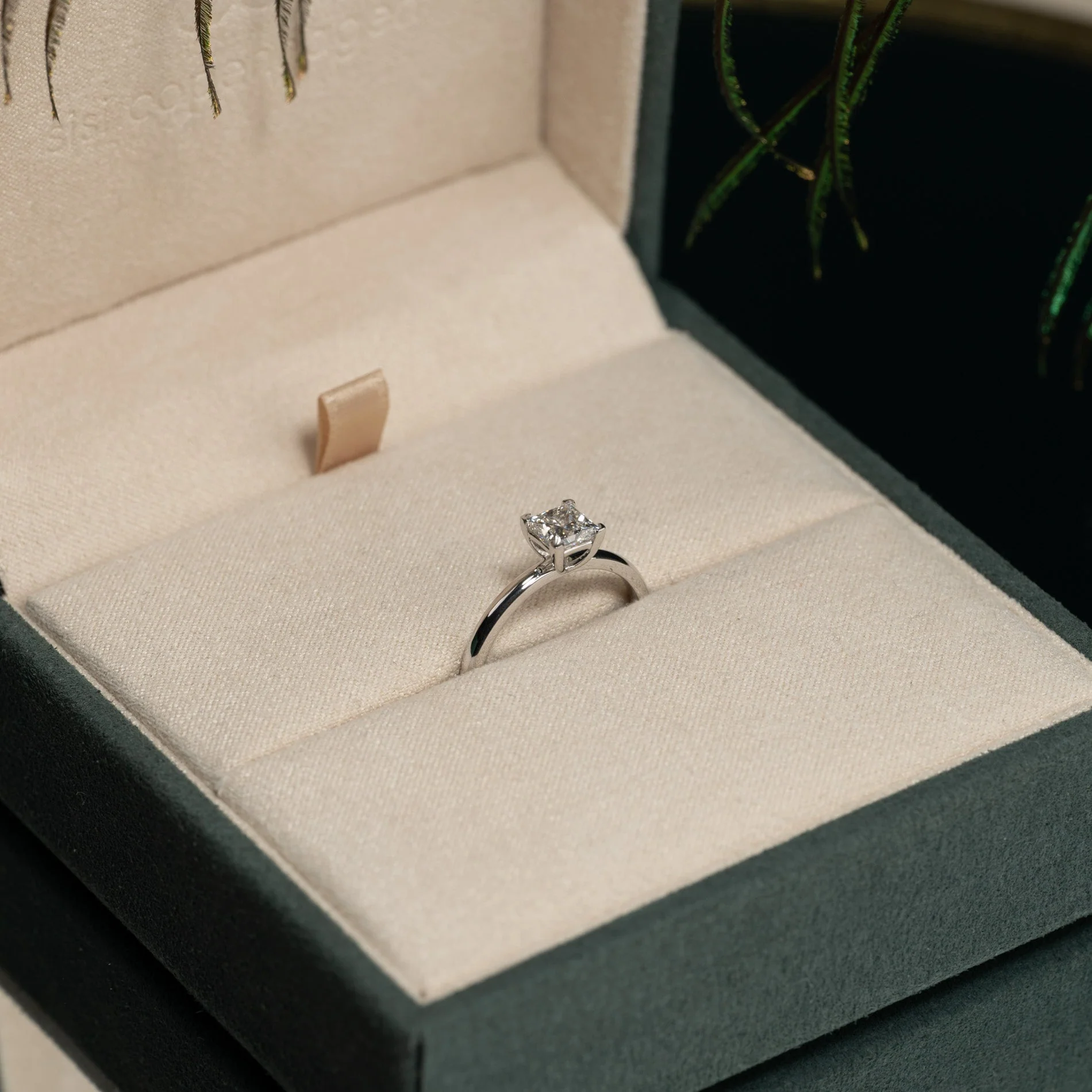 SOLITAIRE PRINCESS-CUT LAB-DIAMOND RING - 0.75ct - WG - Image 10