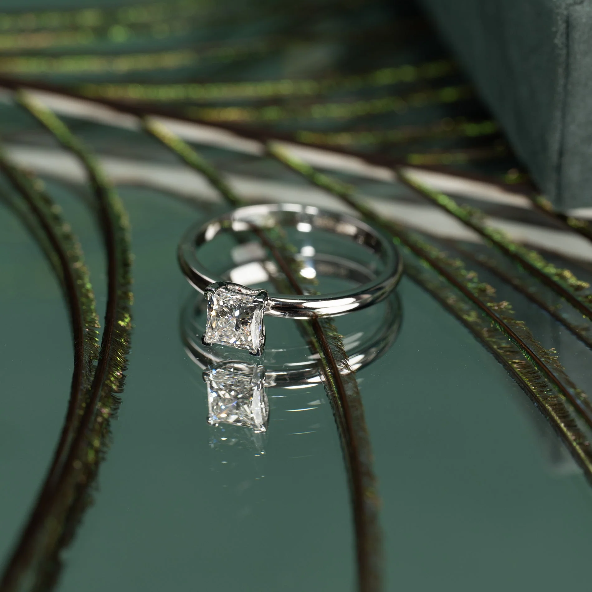 SOLITAIRE PRINCESS-CUT LAB-DIAMOND RING - 0.75ct - WG - Image 4