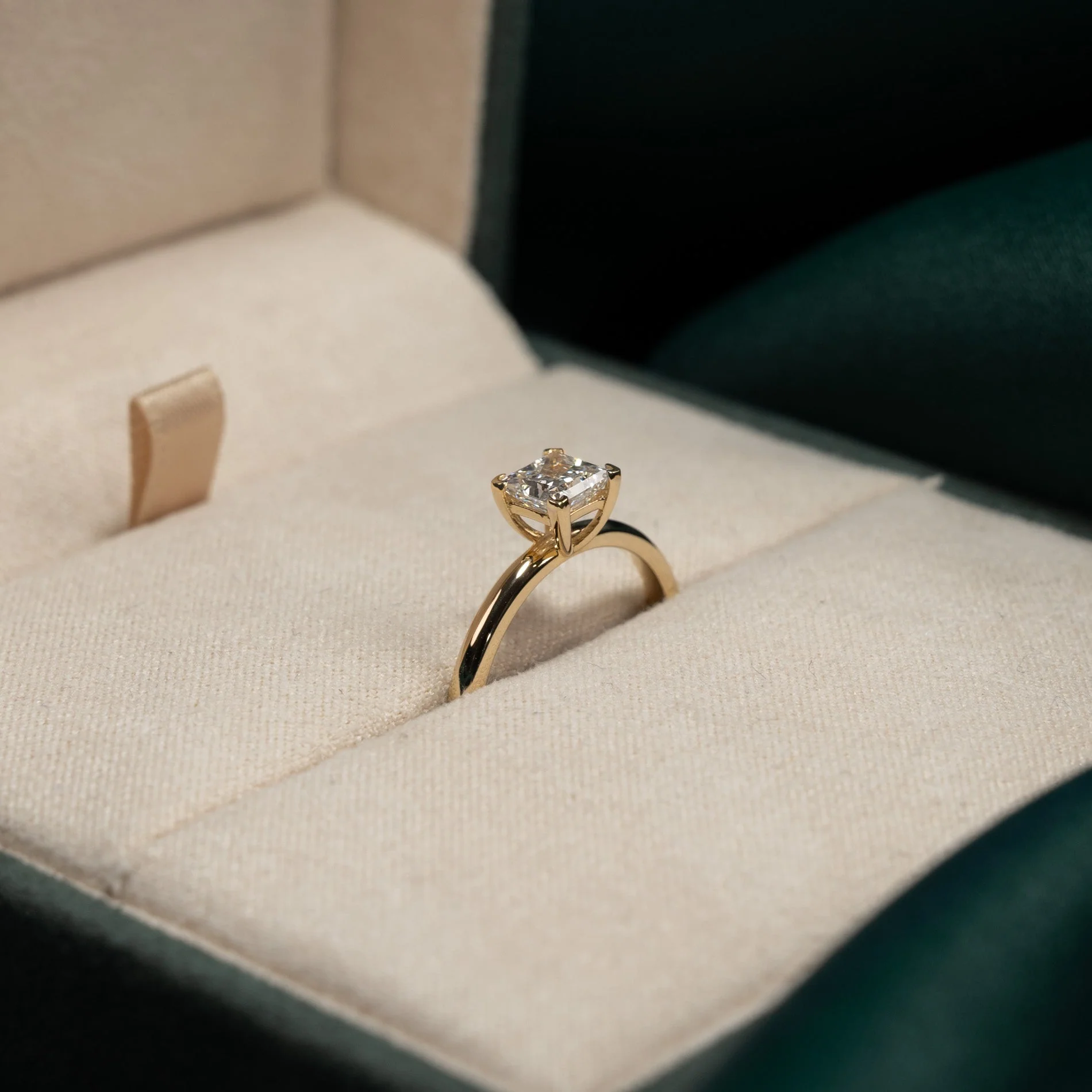 SOLITAIRE PRINCESS-CUT LAB-DIAMOND RING - 0.75ct - YG - Image 12