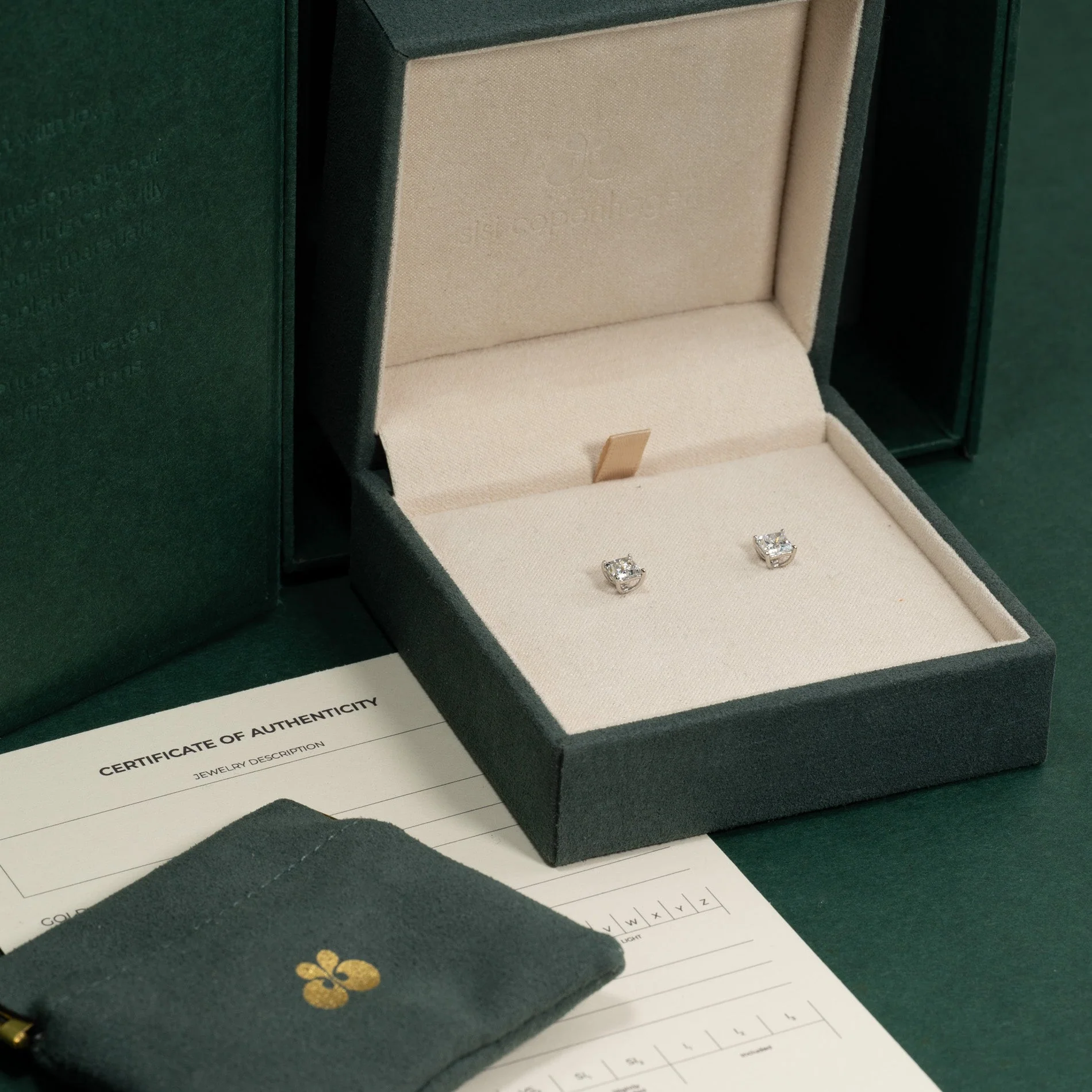 SOLITAIRE PRINCESS-CUT LAB-DIAMOND STUD EARRING - 1.15ct - WG - Image 10