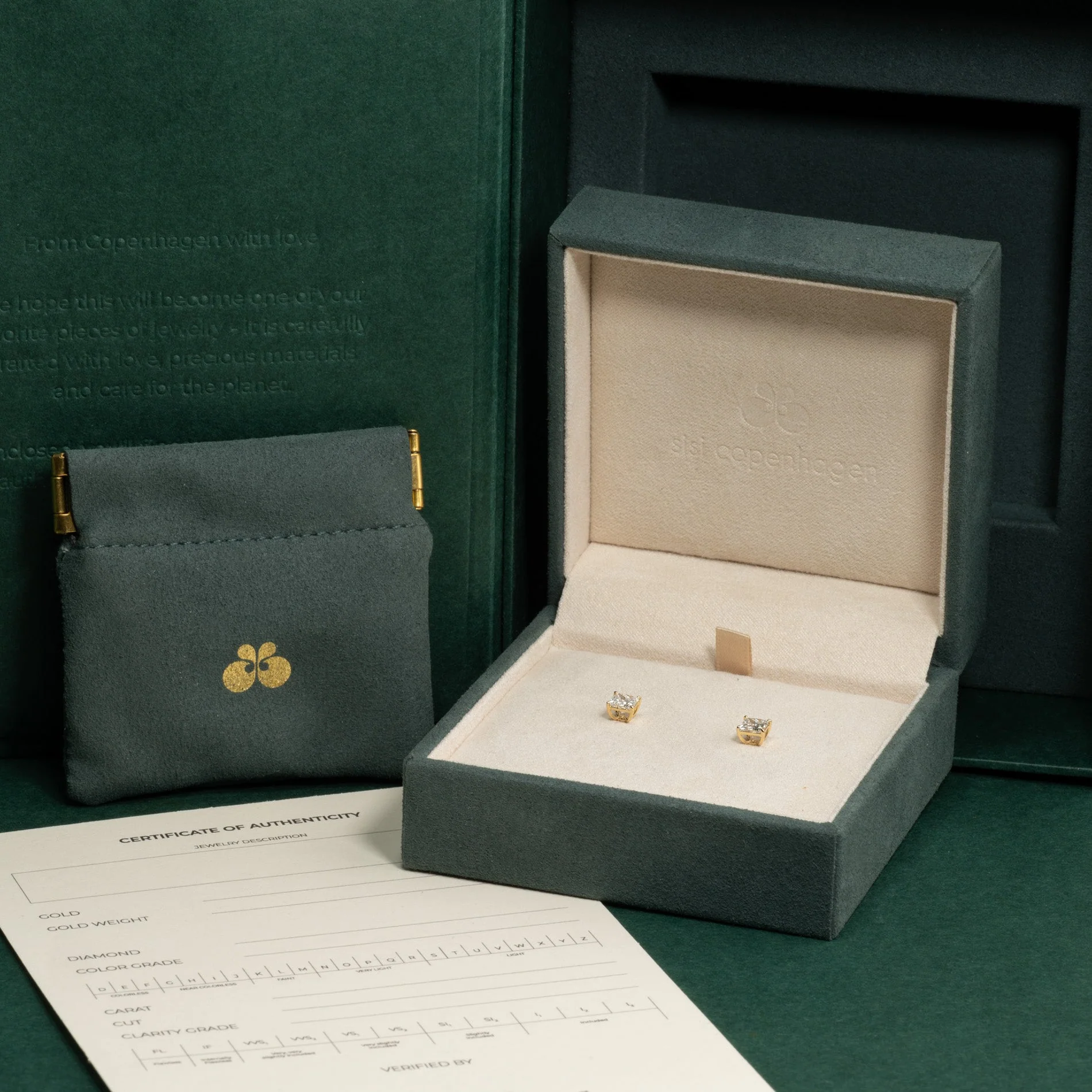 SOLITAIRE PRINCESS-CUT LAB-DIAMOND STUD EARRING - 1.15ct - YG - Image 11
