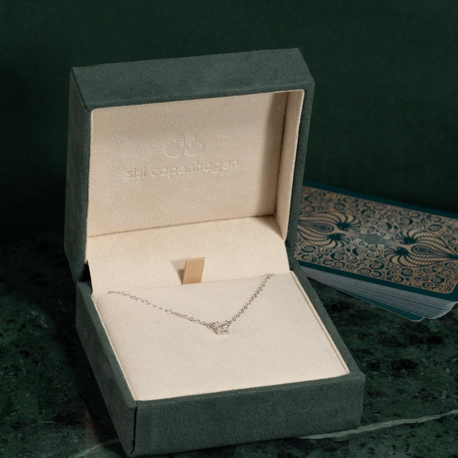 SOLITAIRE PRONG LAB-DIAMOND NECKLACE - 0.25ct - WG - Image 5