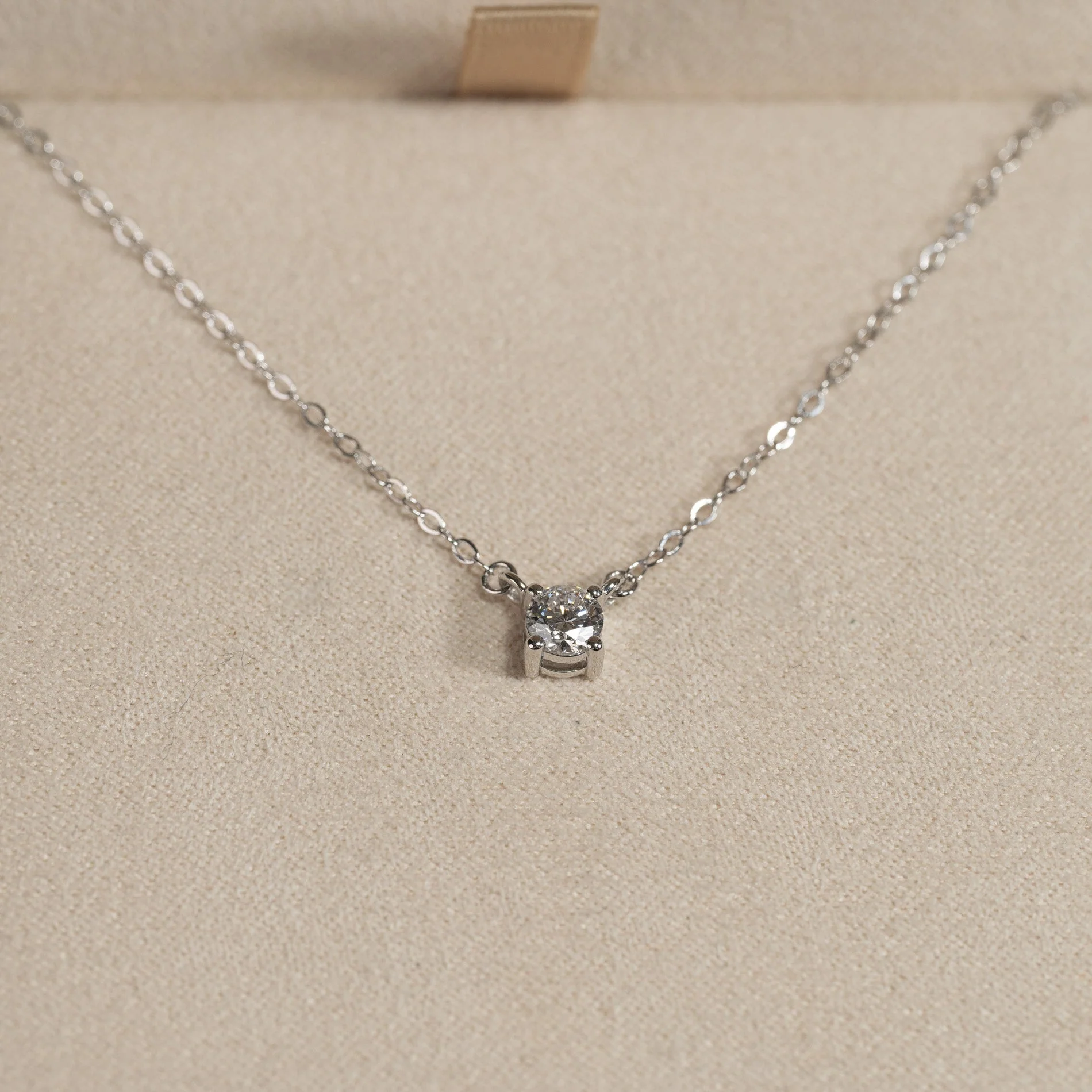SOLITAIRE PRONG LAB-DIAMOND NECKLACE - 0.25ct - WG - Image 6