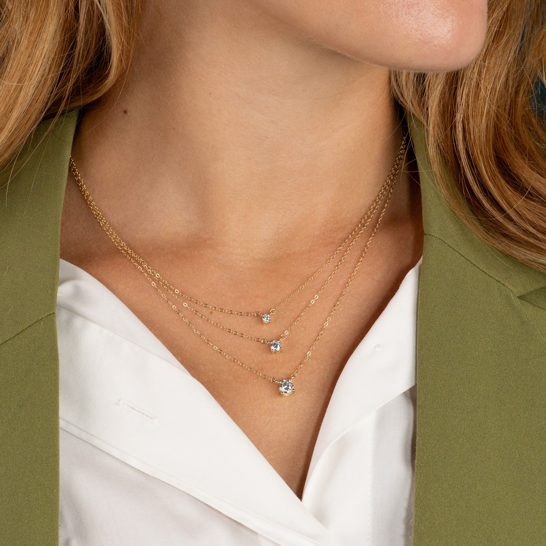 SOLITAIRE PRONG LAB-DIAMOND NECKLACE - 0.25ct - YG - Image 13