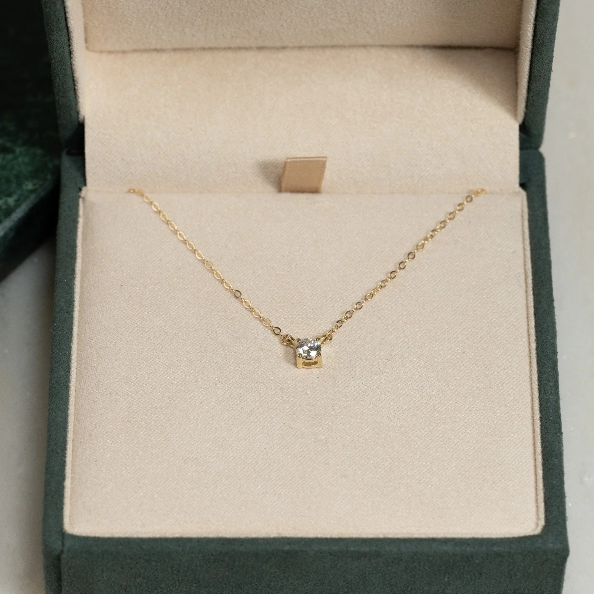 SOLITAIRE PRONG LAB-DIAMOND NECKLACE - 0.25ct - YG - Image 4