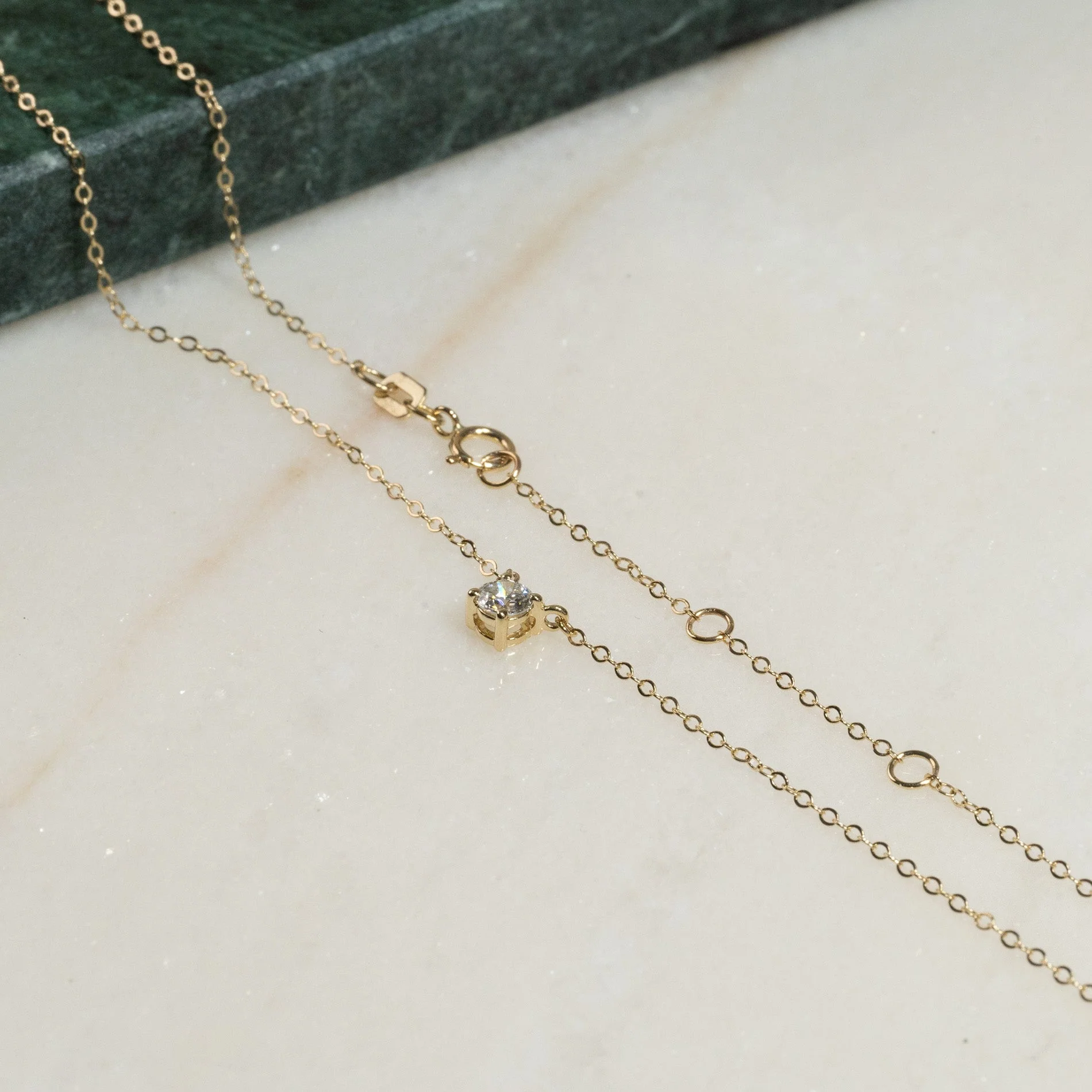 SOLITAIRE PRONG LAB-DIAMOND NECKLACE - 0.25ct - YG - Image 8