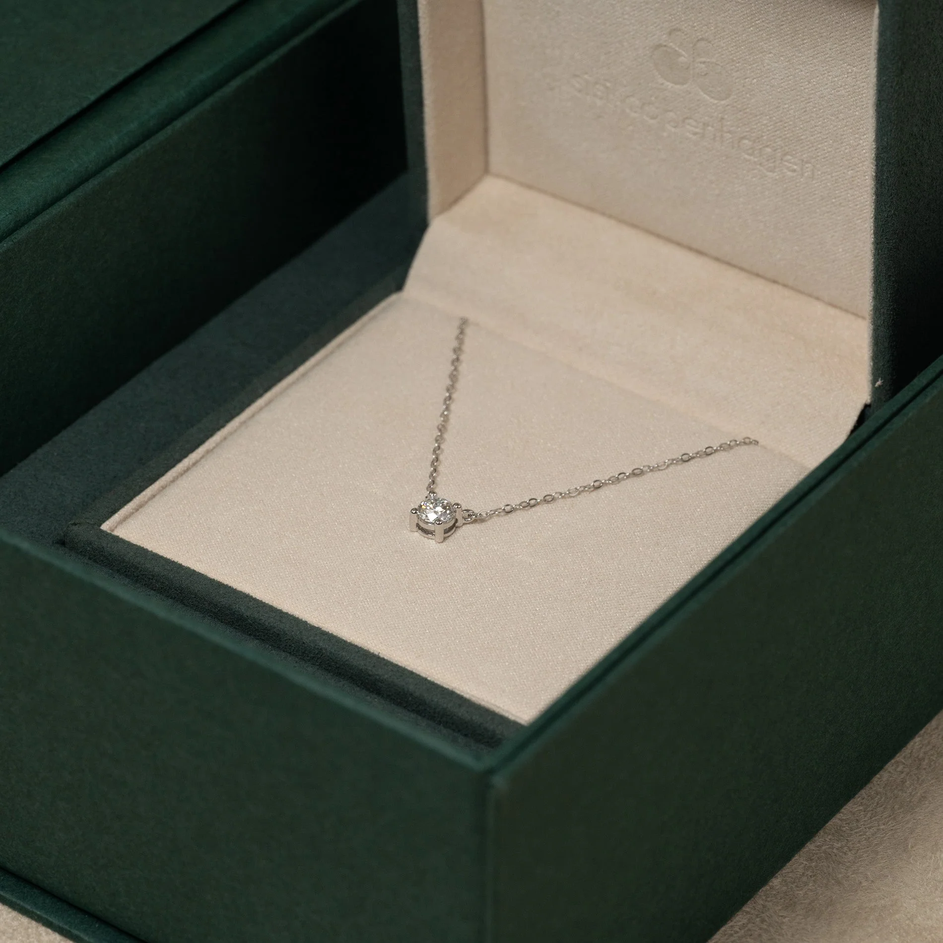 SOLITAIRE PRONG LAB-DIAMOND NECKLACE - 0.5ct - WG - Image 13