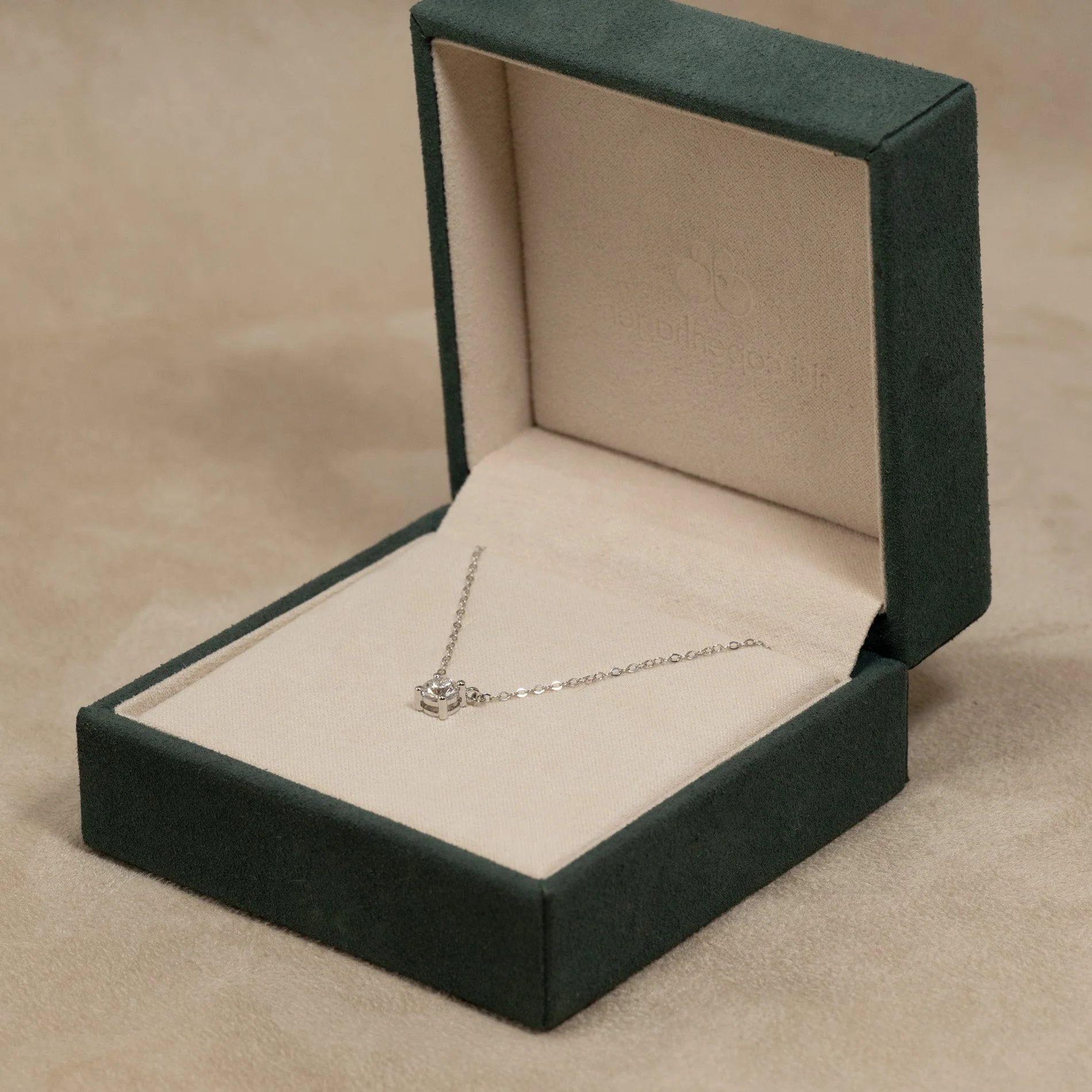 SOLITAIRE PRONG LAB-DIAMOND NECKLACE - 0.5ct - WG - Image 6