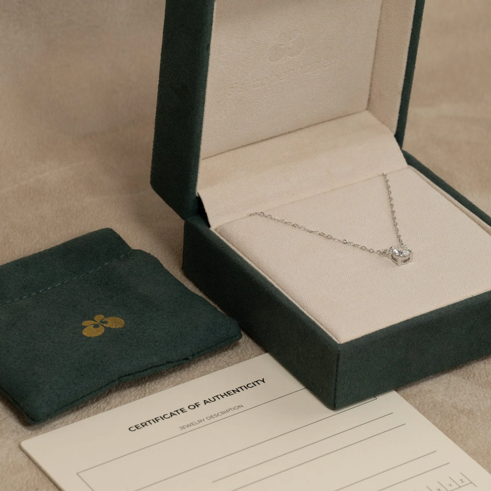 SOLITAIRE PRONG LAB-DIAMOND NECKLACE - 0.5ct - WG - Image 7