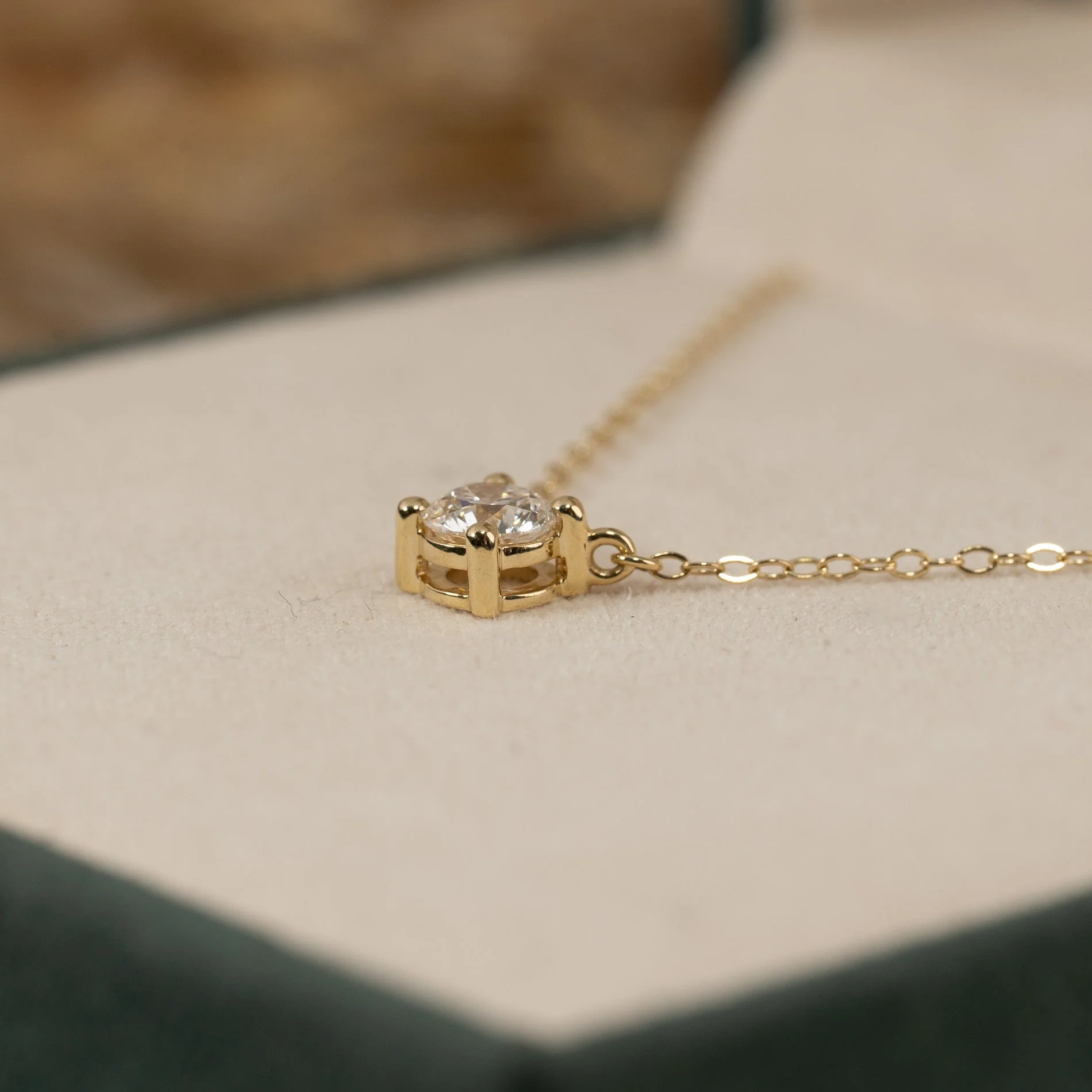 SOLITAIRE PRONG LAB-DIAMOND NECKLACE - 0.5ct - YG - Image 5