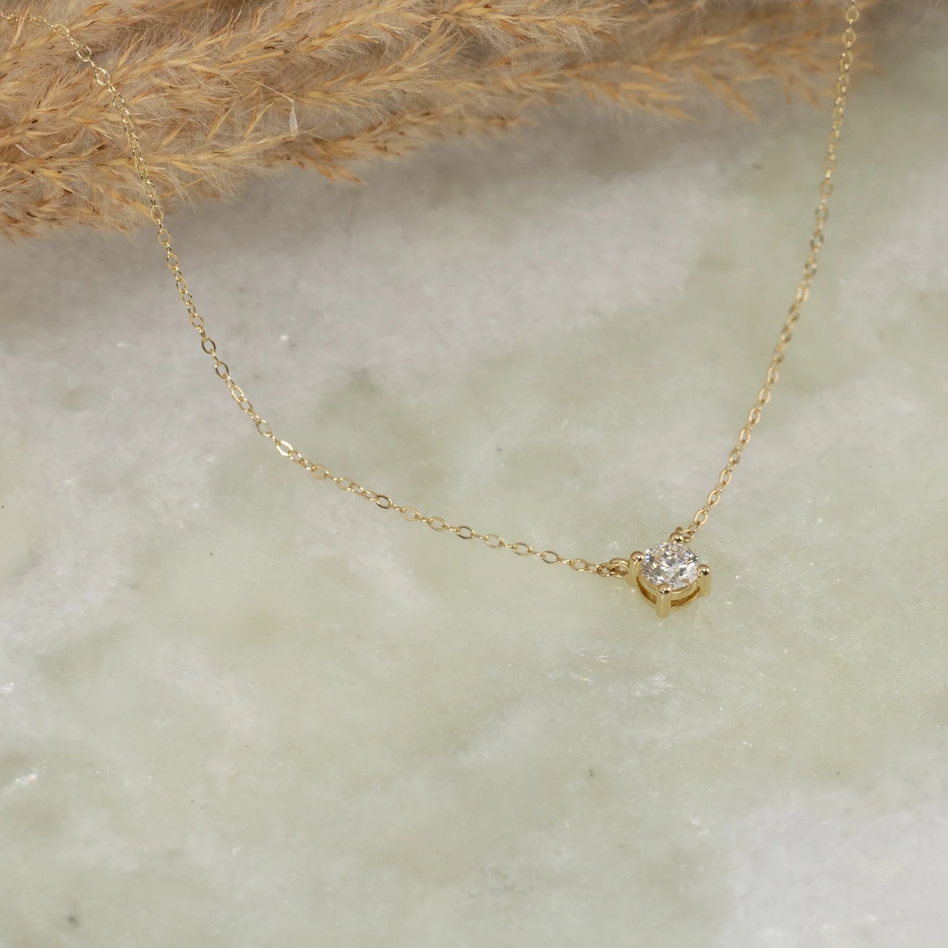 SOLITAIRE PRONG DIAMOND NECKLACE - Image 3