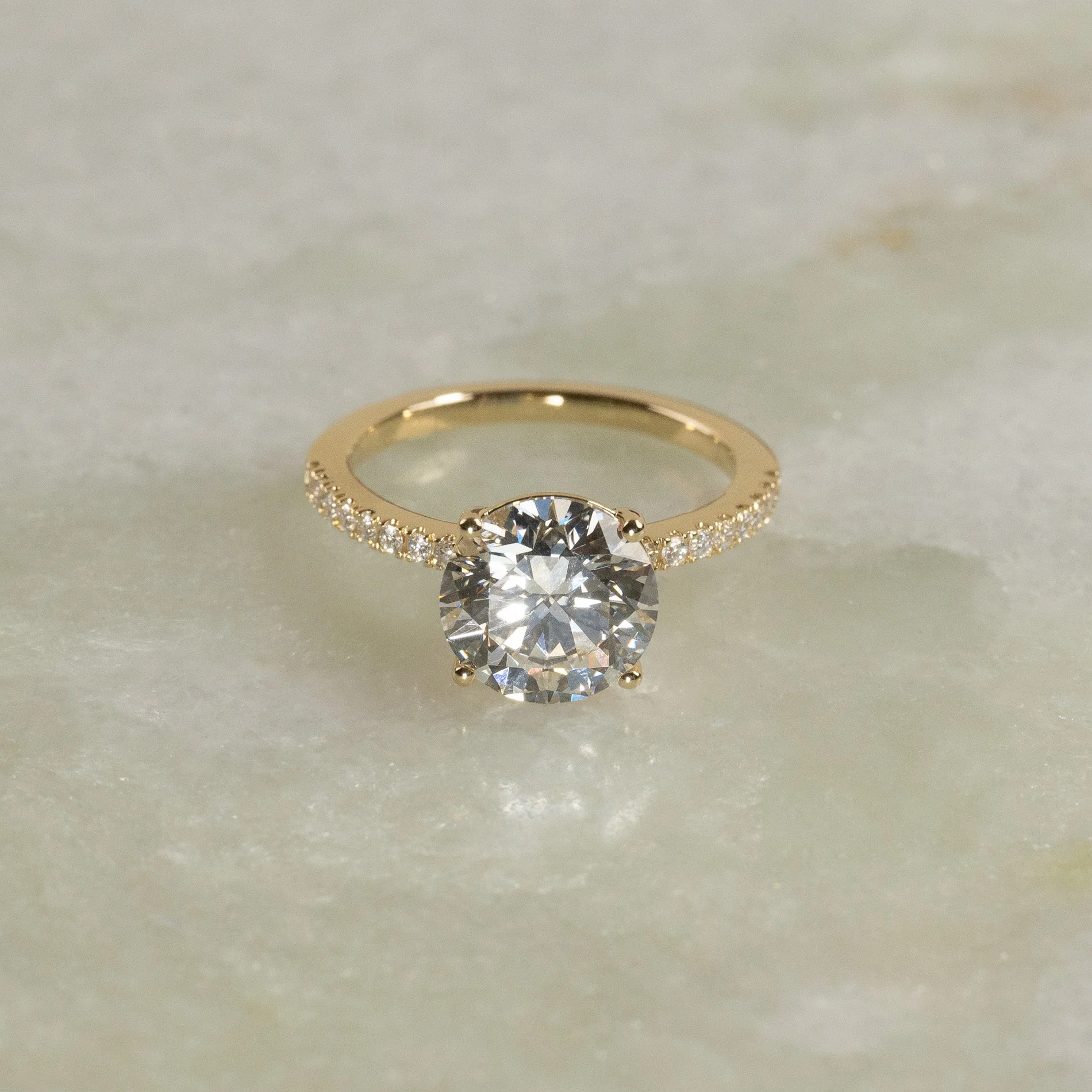 SOLITAIRE SLIM ALLIANCE DIAMOND RING - 3.1ct - Image 4