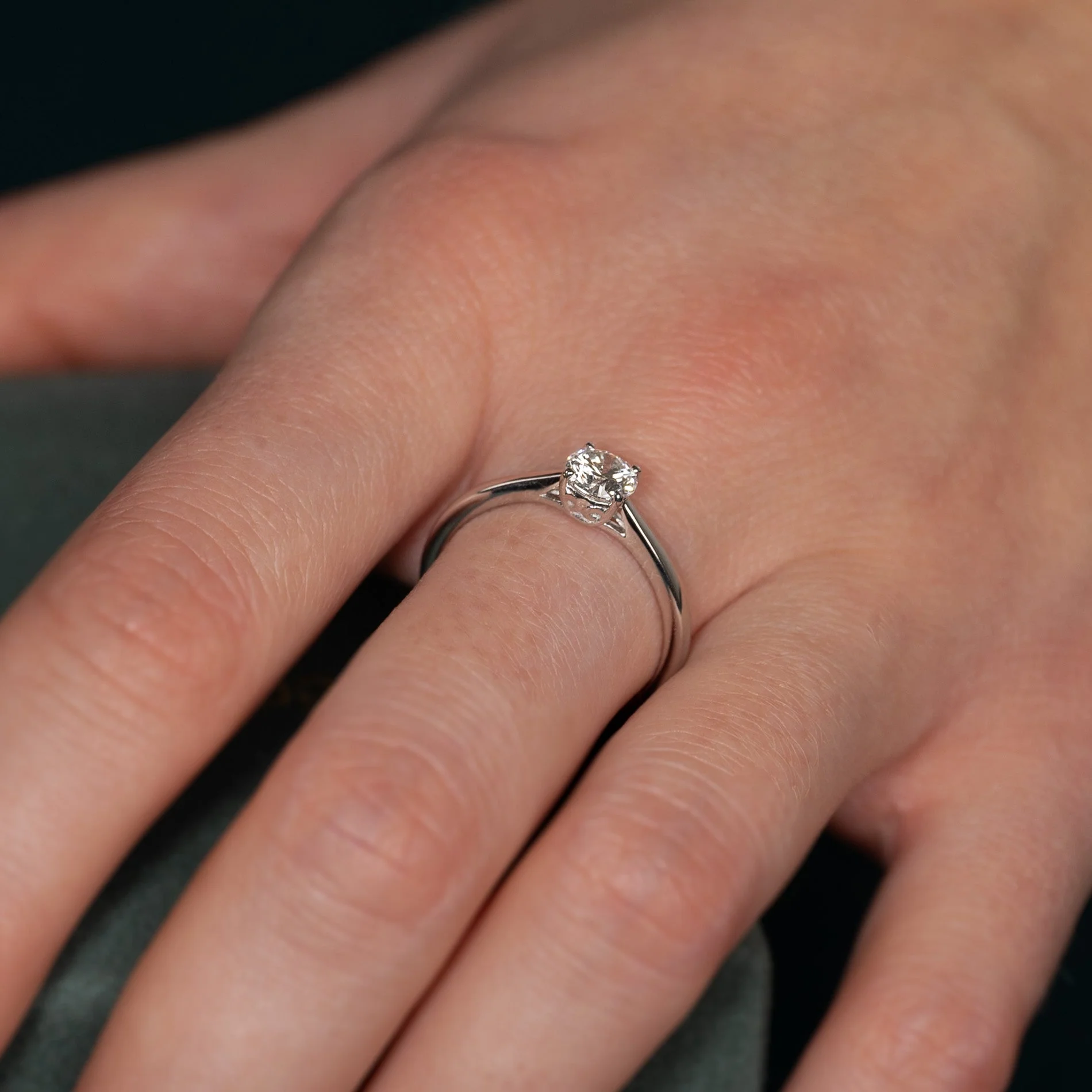 SOLITAIRE TRELLIS LAB-DIAMOND RING - 0.55ct - WG - Image 4