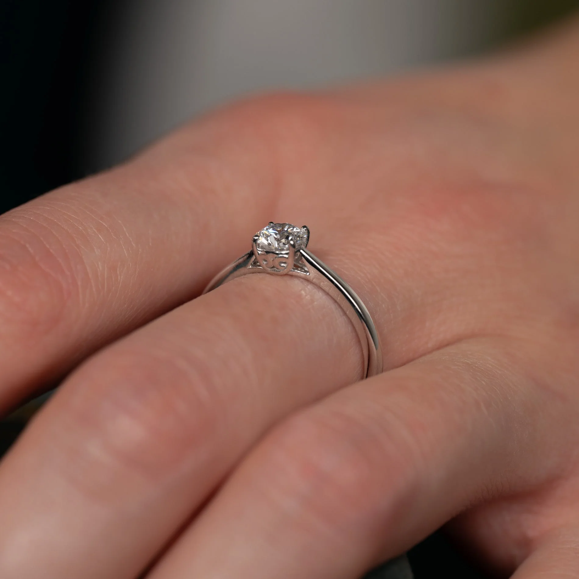 SOLITAIRE TRELLIS LAB-DIAMOND RING - 0.55ct - WG - Image 6