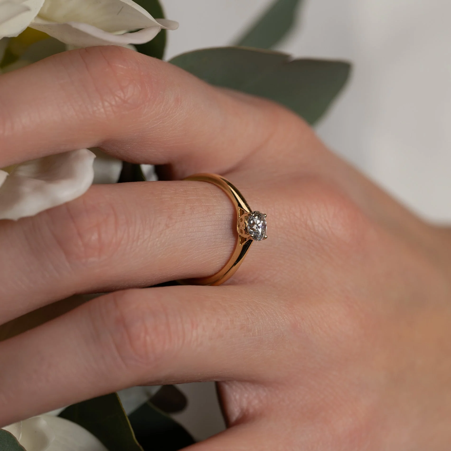SOLITAIRE TRELLIS LAB-DIAMOND RING - 0.55ct - YG - Image 10