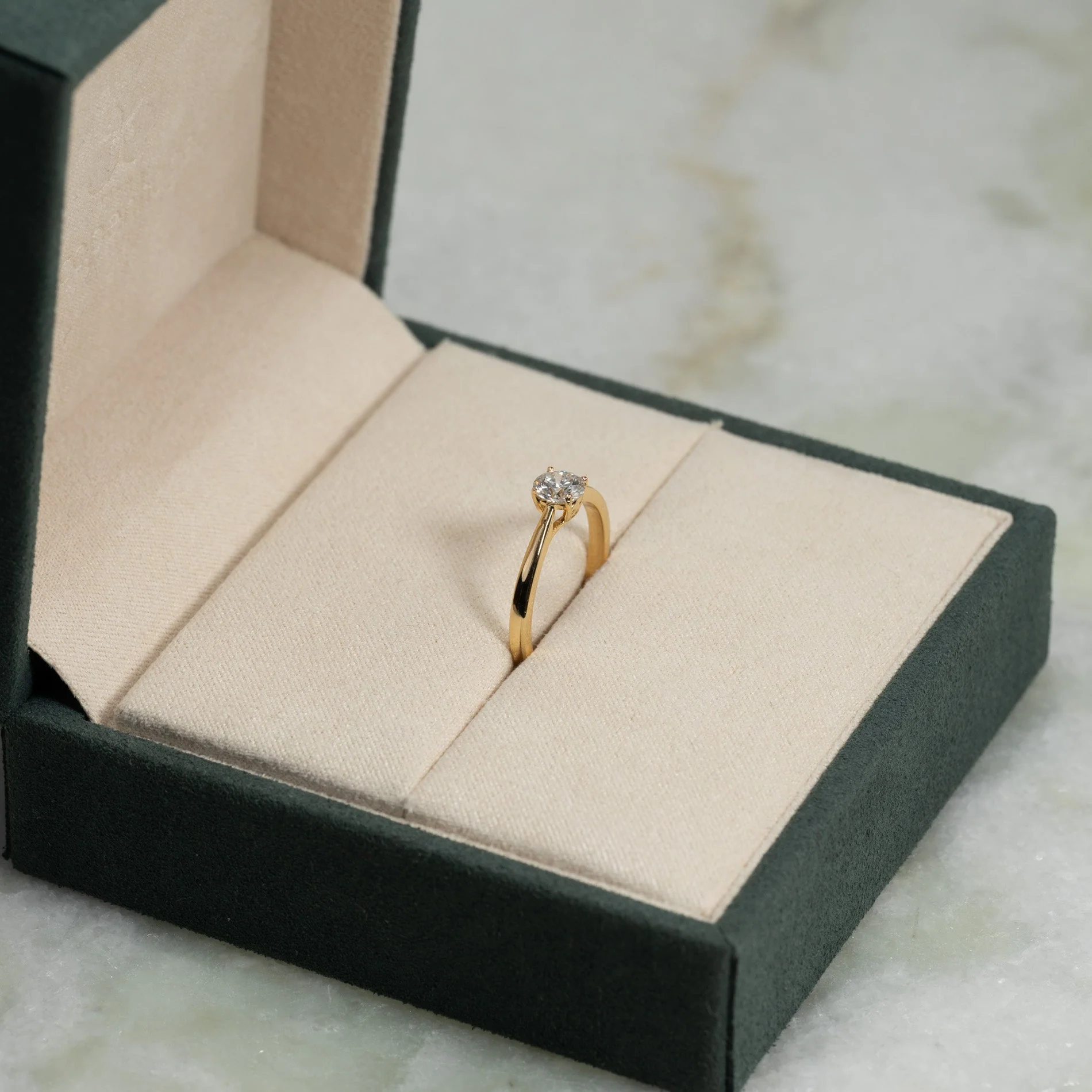 SOLITAIRE TRELLIS LAB-DIAMOND RING - 0.55ct - YG - Image 11