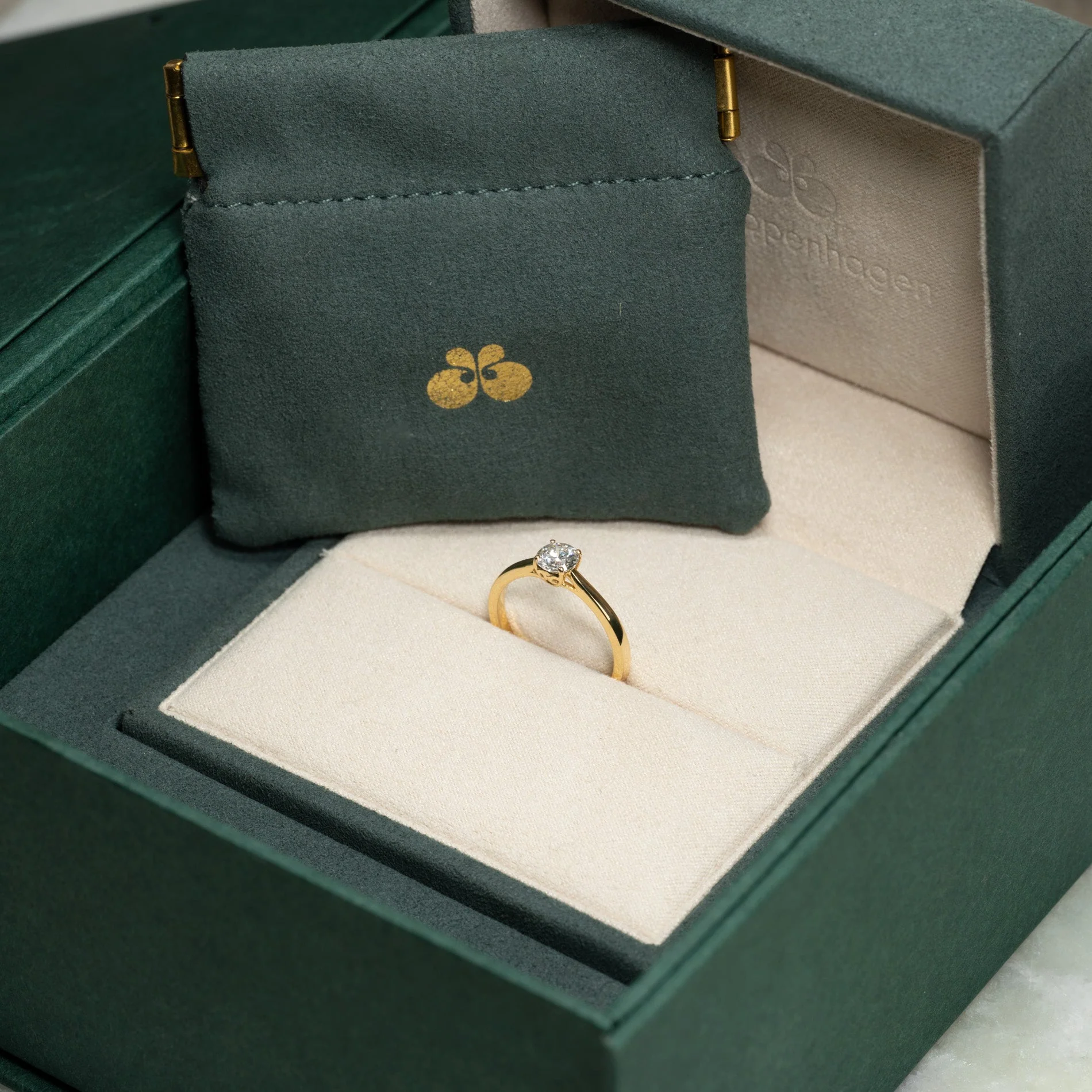 SOLITAIRE TRELLIS LAB-DIAMOND RING - 0.55ct - YG - Image 13