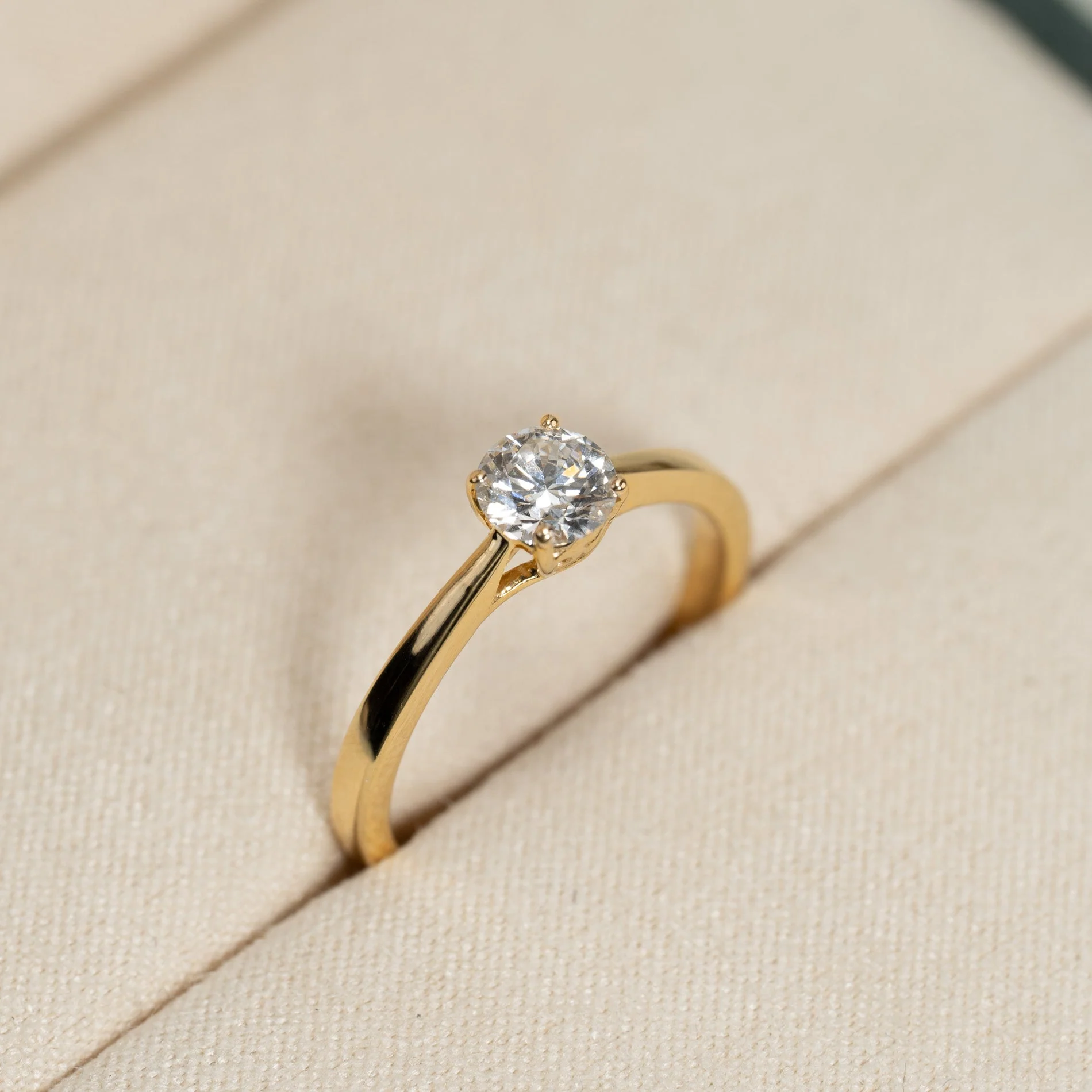 SOLITAIRE TRELLIS LAB-DIAMOND RING - 0.55ct - YG - Image 6
