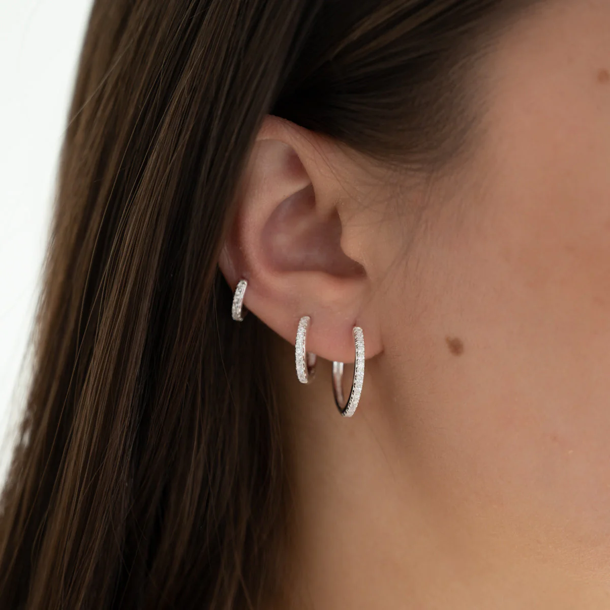 STELLA MINI SILVER CREOL EARRING - Image 5