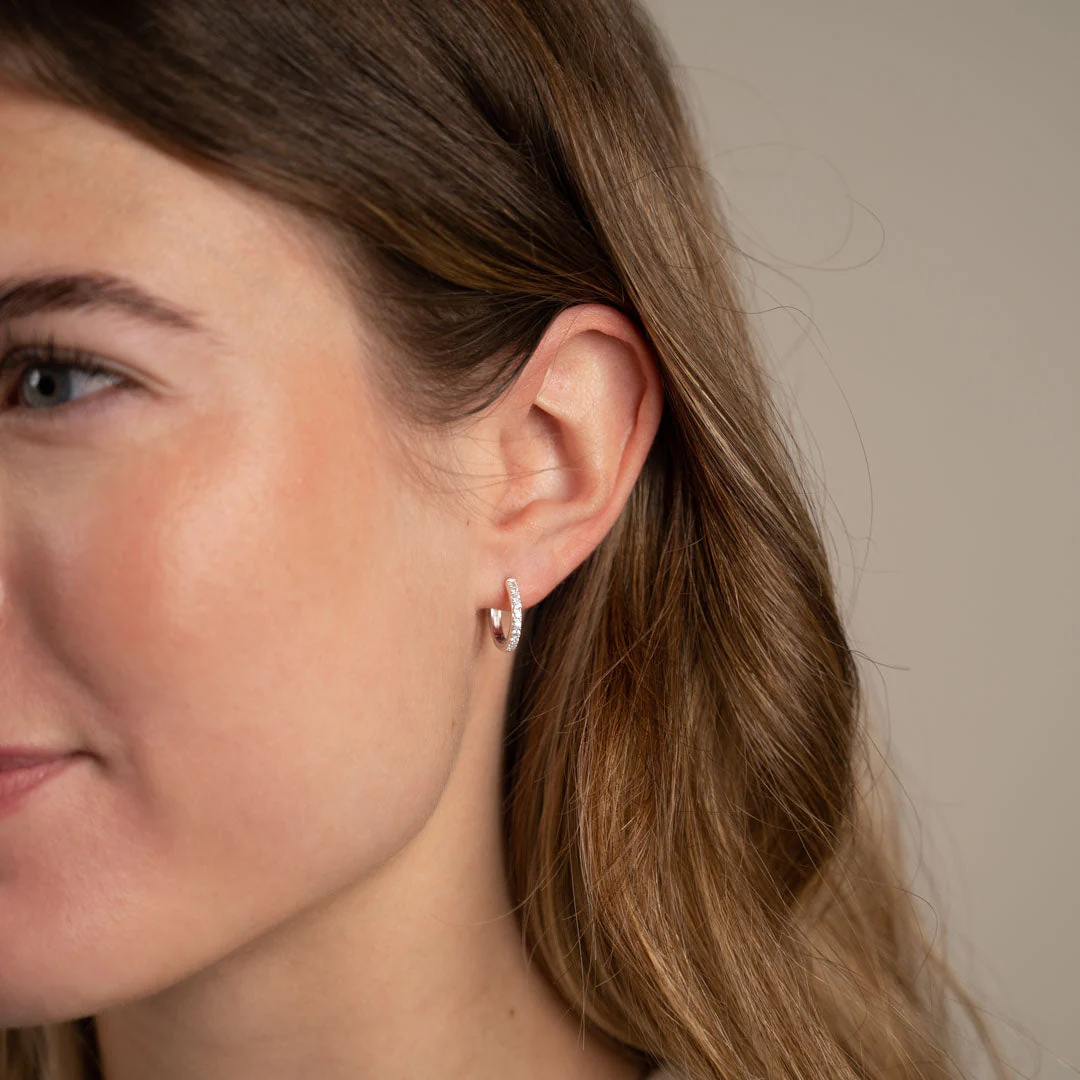 STELLA SMALL SILVER CREOL EARRING - Image 3