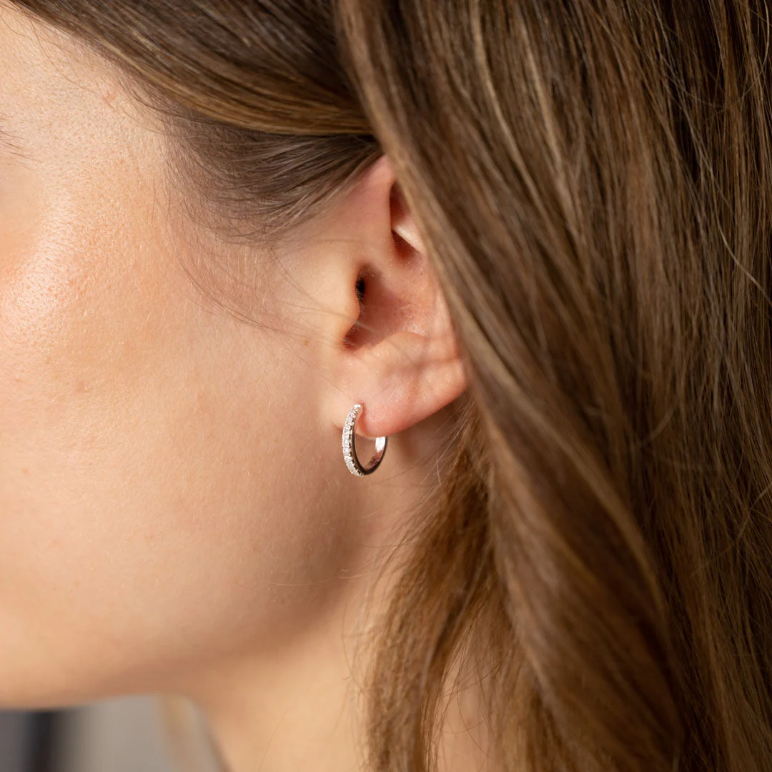 STELLA SMALL SILVER CREOL EARRING - Image 5