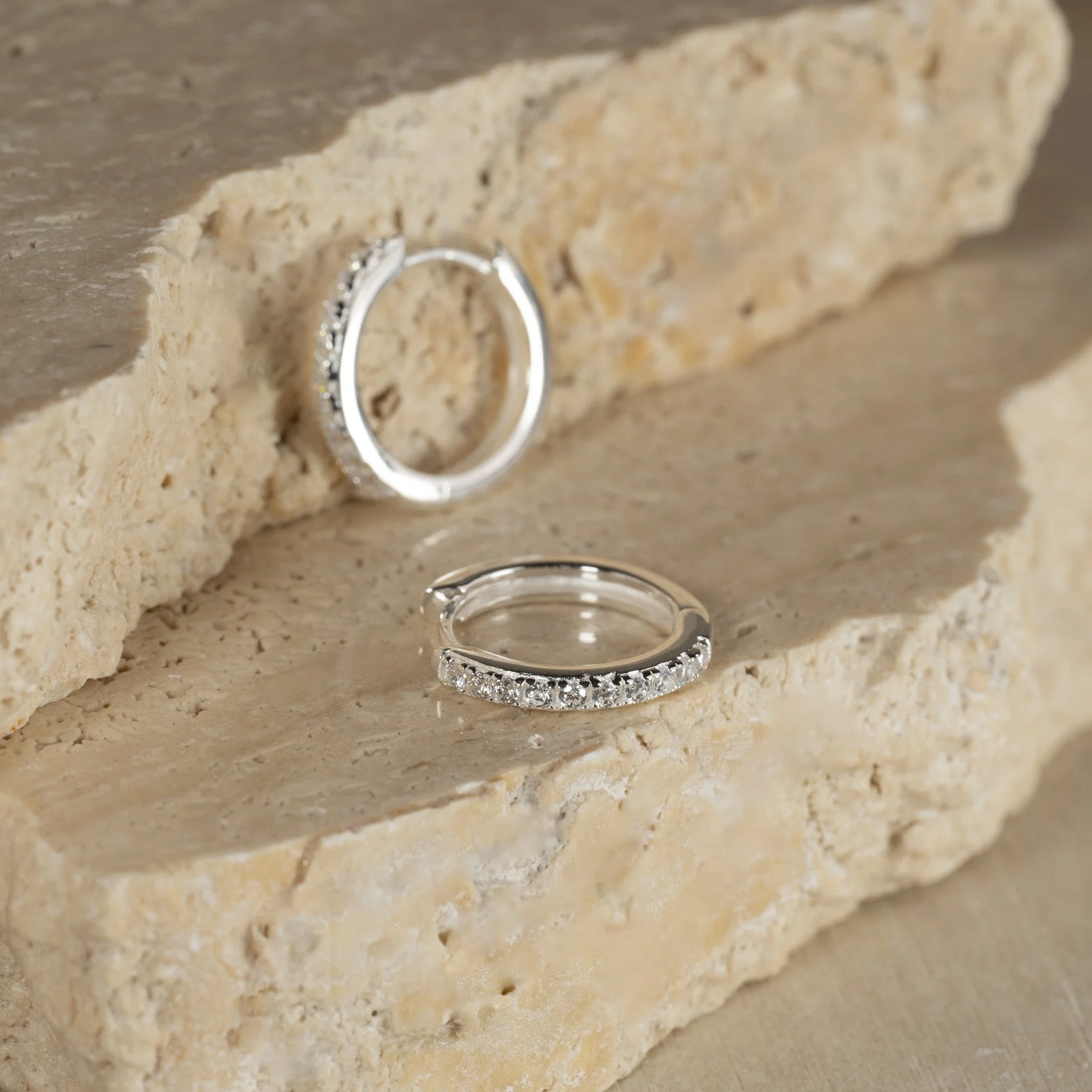 STELLA SMALL SILVER CREOL EARRING - Image 6