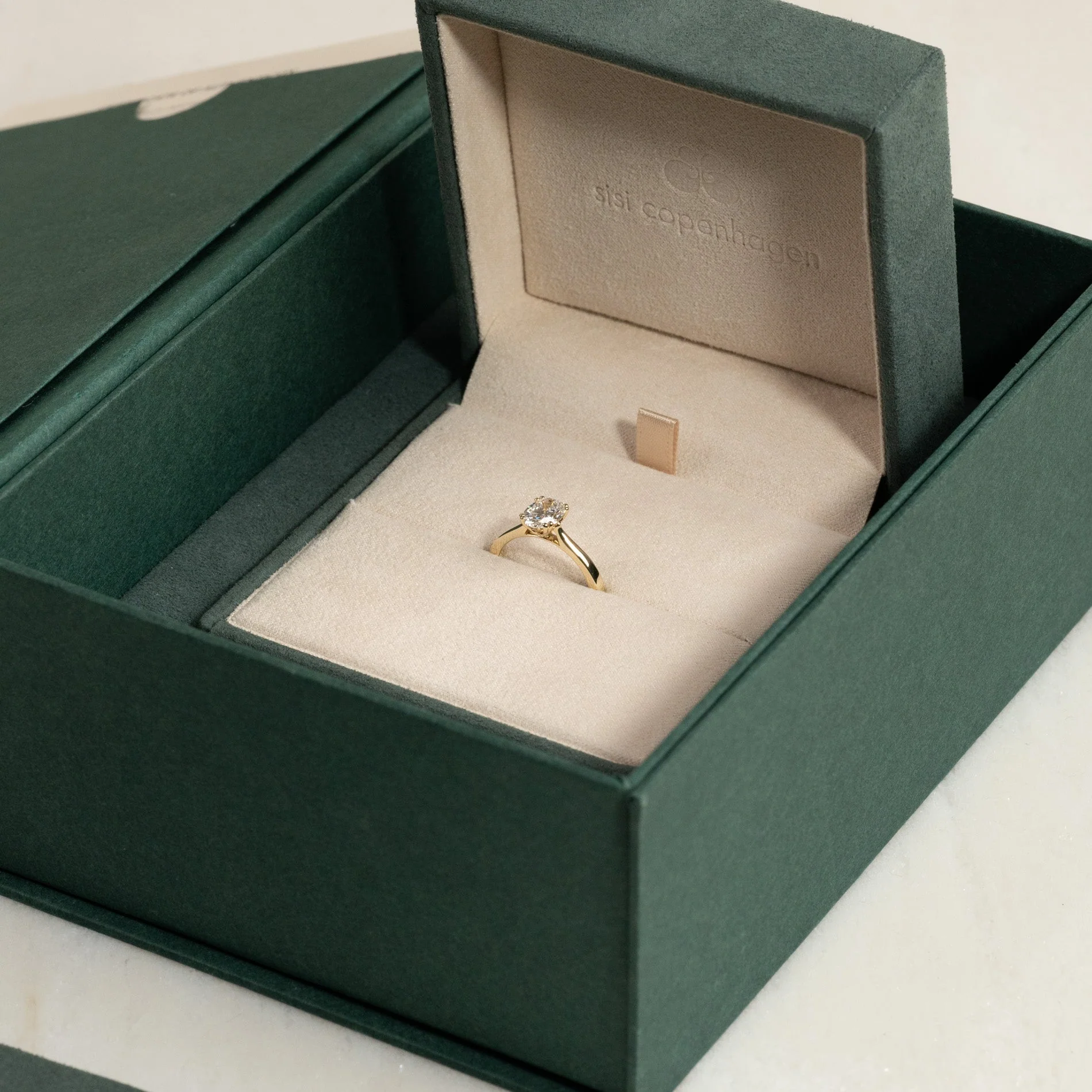 SOLITAIRE TULIP-SET OVAL-CUT LAB-DIAMOND RING - 1.0ct - YG - Image 9