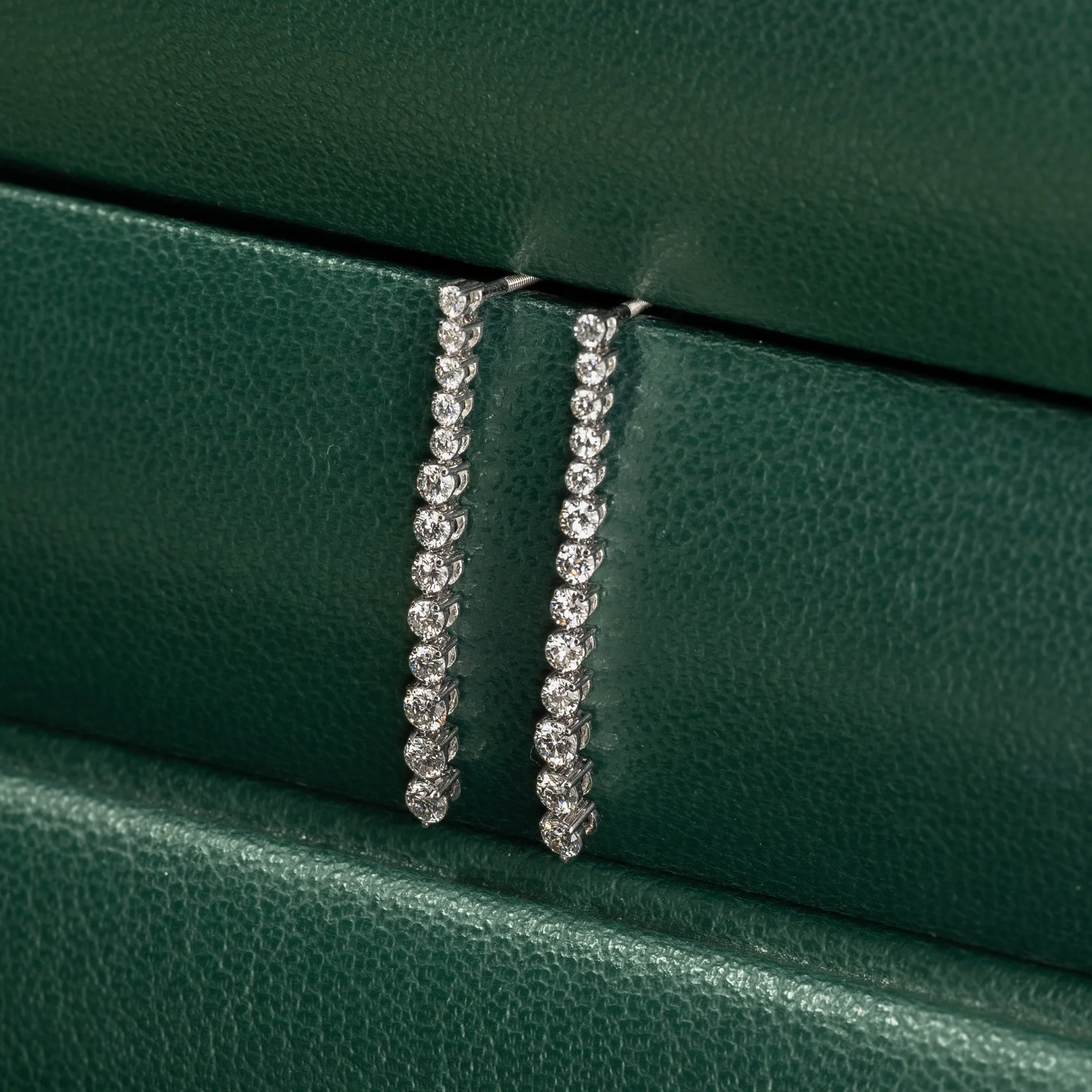 TENNIS LAB-DIAMOND DROP EARRING - 1.6ct - WG - Image 6