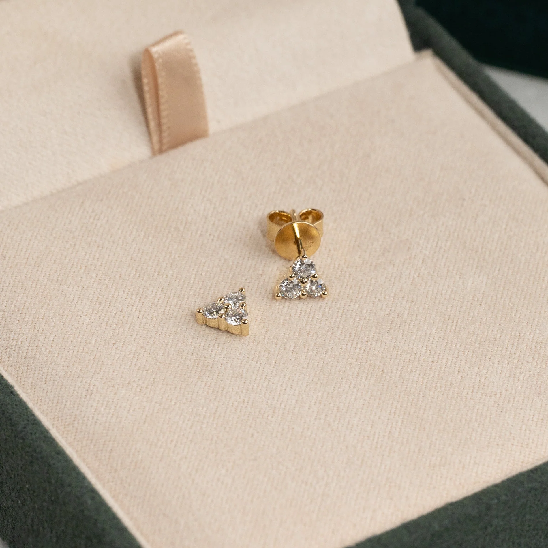 TRIO LAB-DIAMOND STUD EARRING - 0.43ct - YG - Image 3