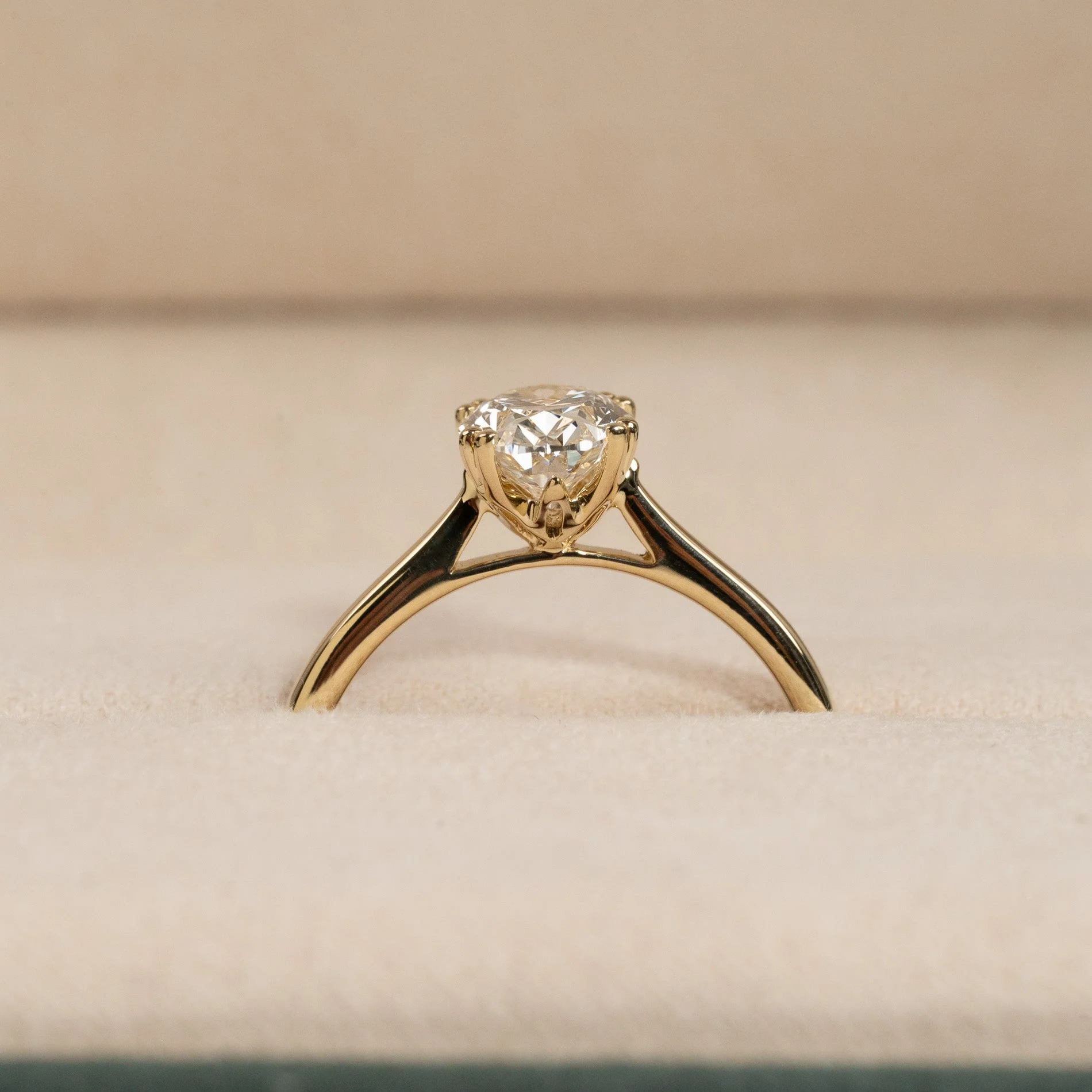 SOLITAIRE TULIP-SET OVAL-CUT LAB-DIAMOND RING - 1.5ct - YG - Image 6