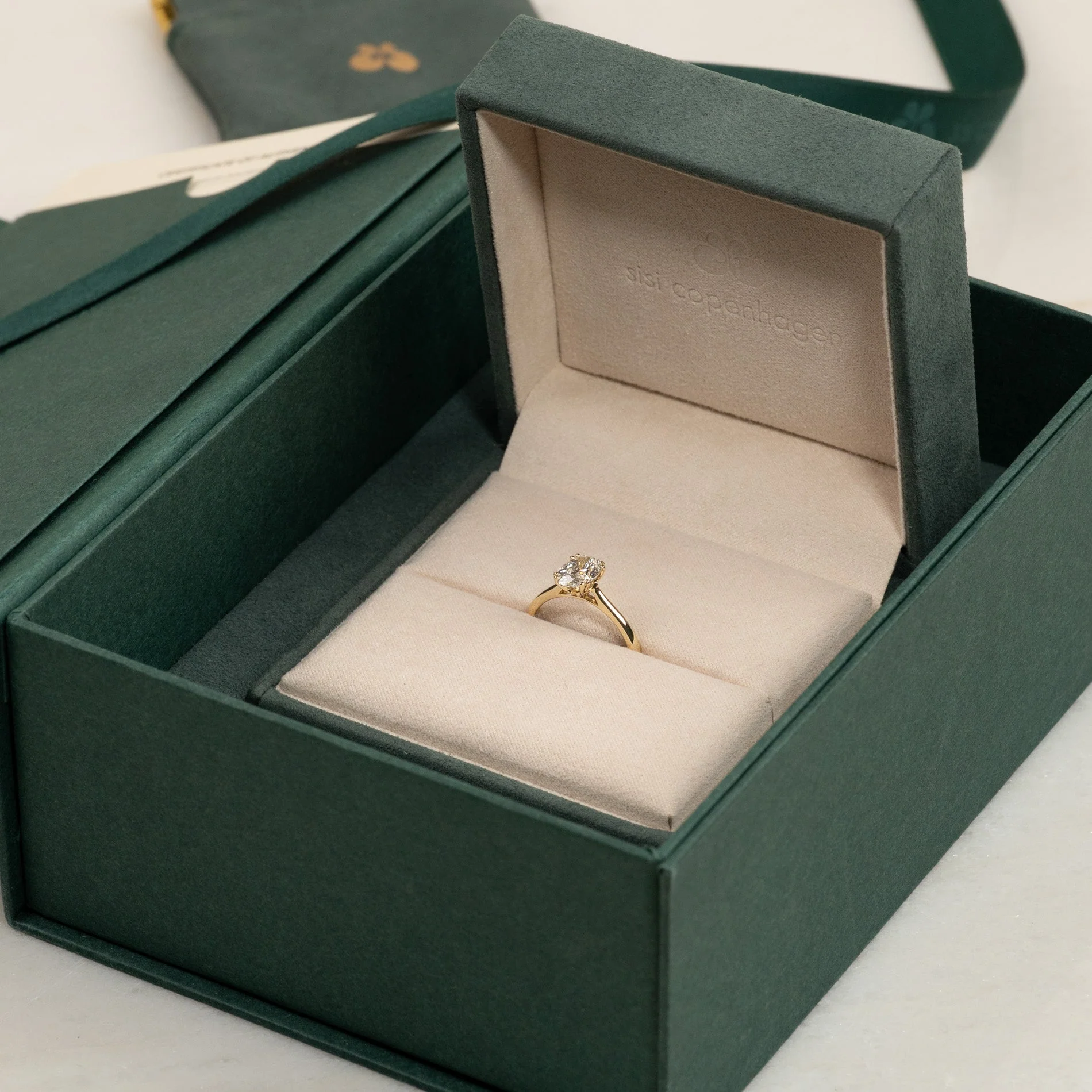 SOLITAIRE TULIP-SET OVAL-CUT LAB-DIAMOND RING - 1.5ct - YG - Image 7