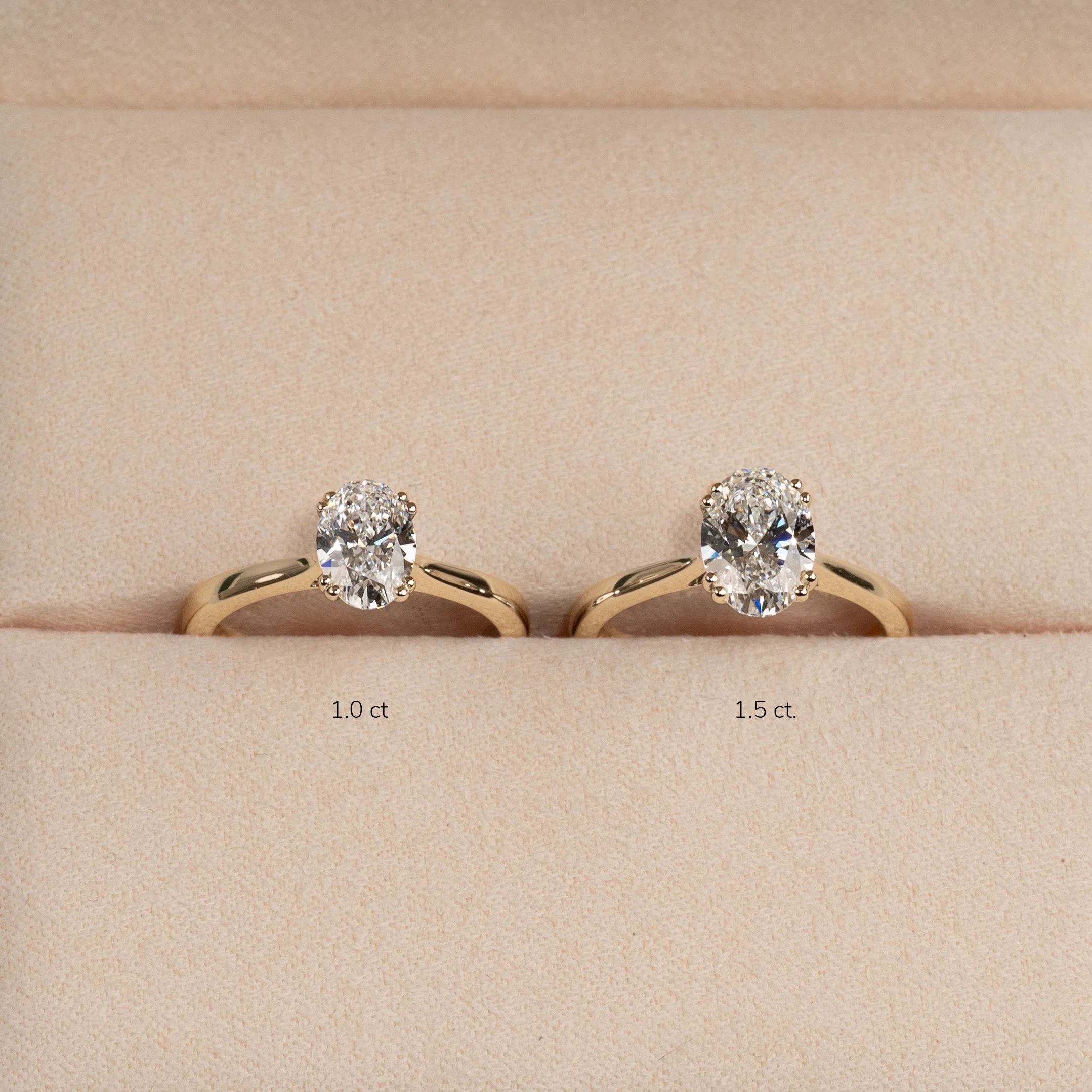 SOLITAIRE TULIP-SET OVAL-CUT LAB-DIAMOND RING - 1.5ct - YG - Image 8