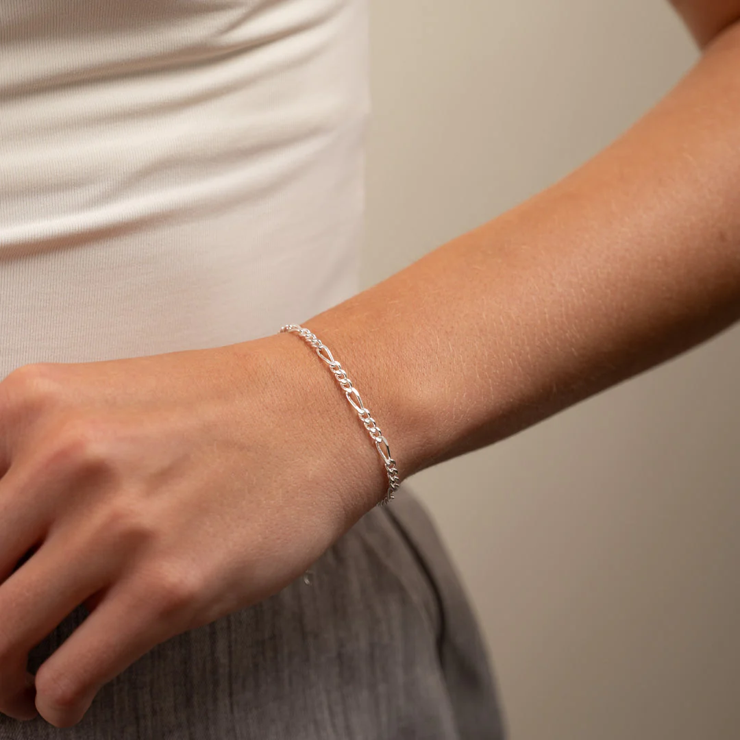 UMA MEDIUM FIGARO SILVER BRACELET - Image 4