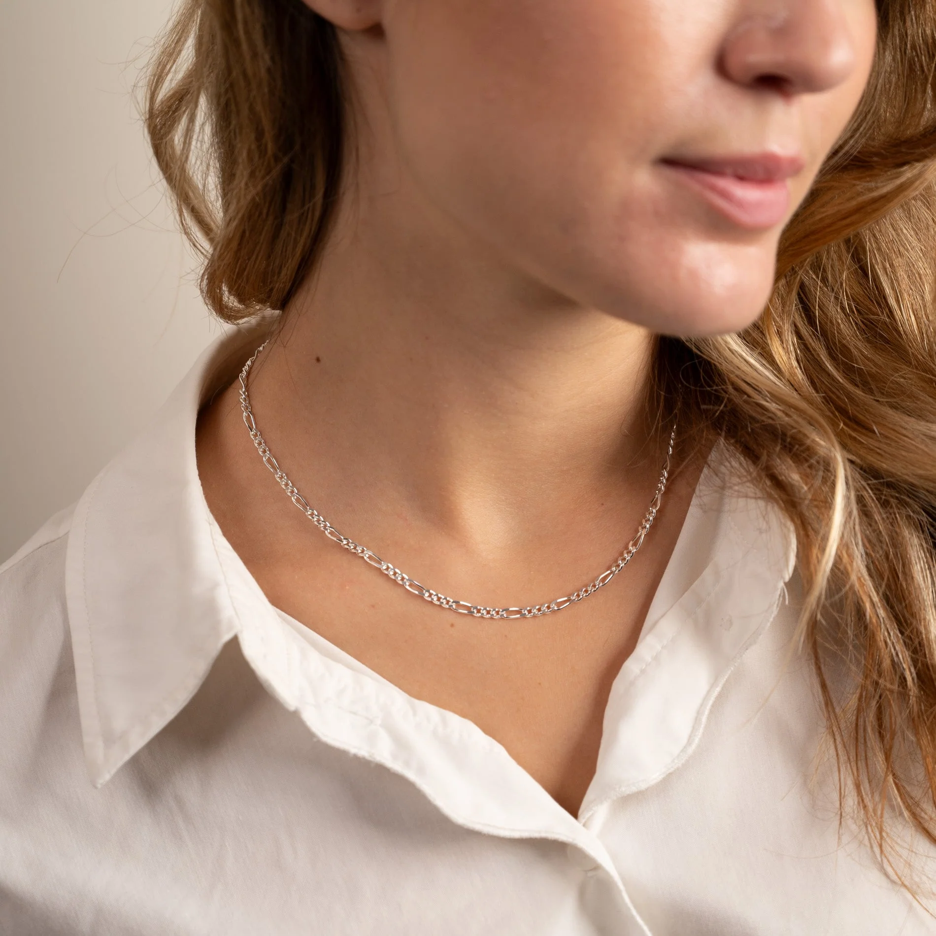 UMA MEDIUM FIGARO SILVER CHAIN - Image 3