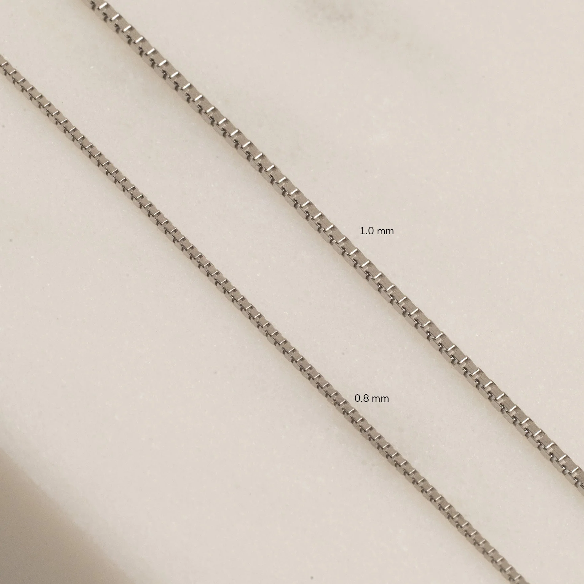 VENEZIA SOLID GOLD CHAIN - 14KT/WG - 1.0mm - Image 6