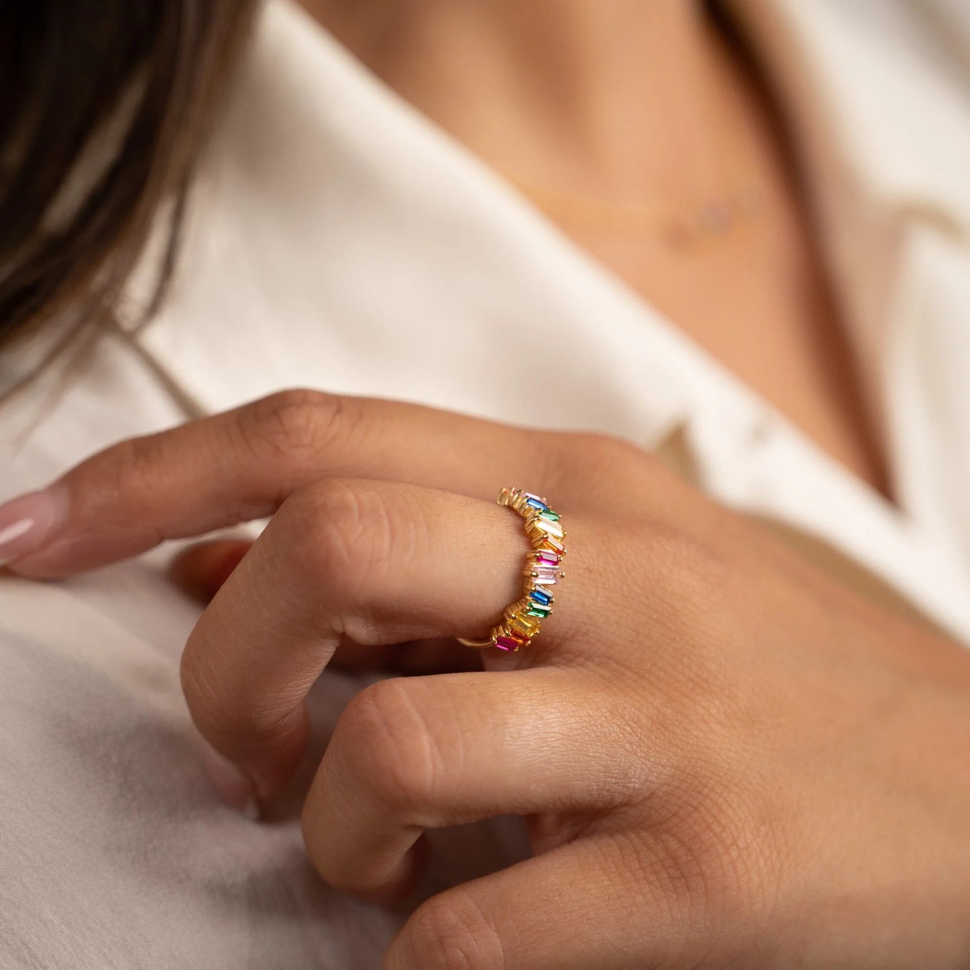 VERONICA RAINBOW GOLDEN RING - Image 7