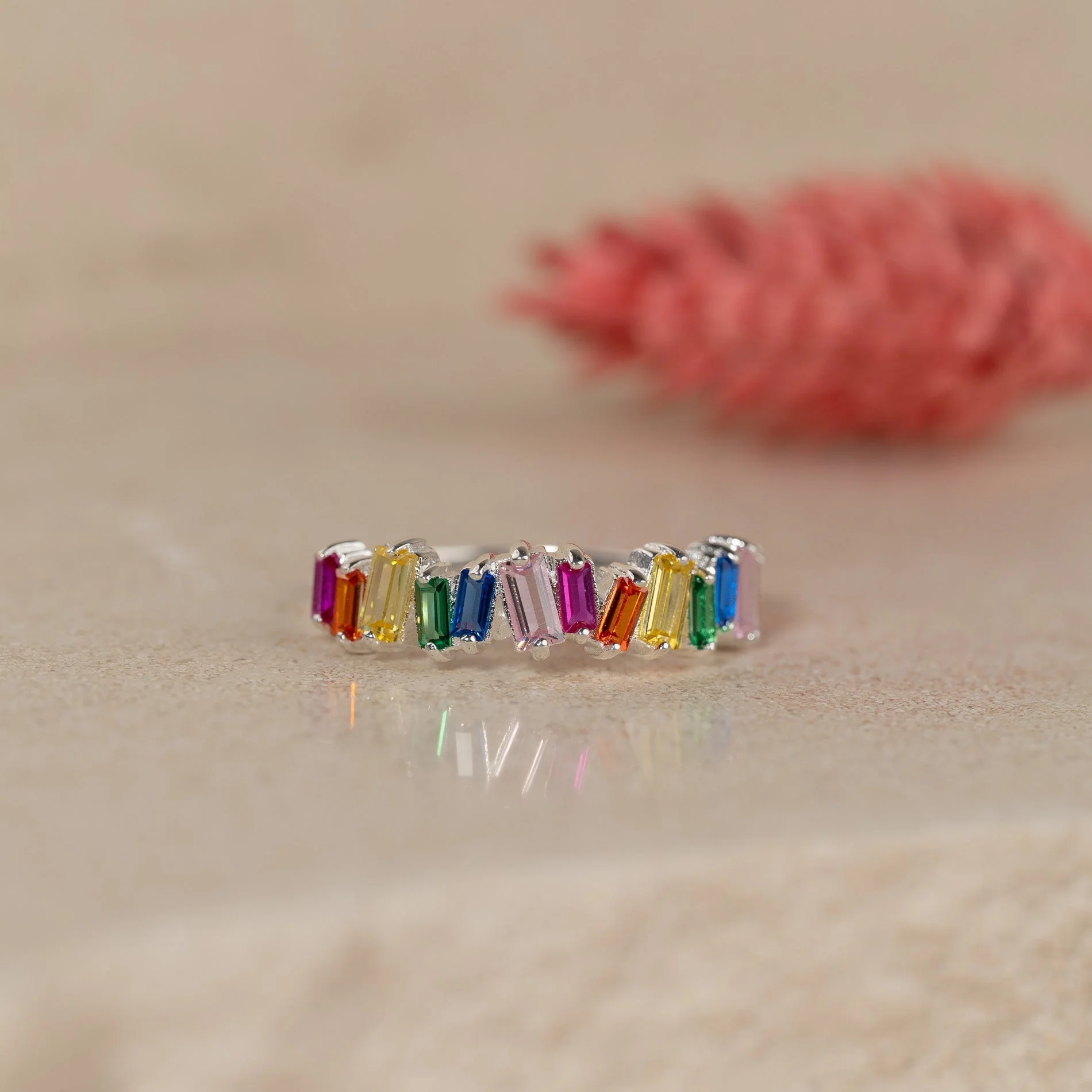 VERONICA RAINBOW SILVER RING - Image 4