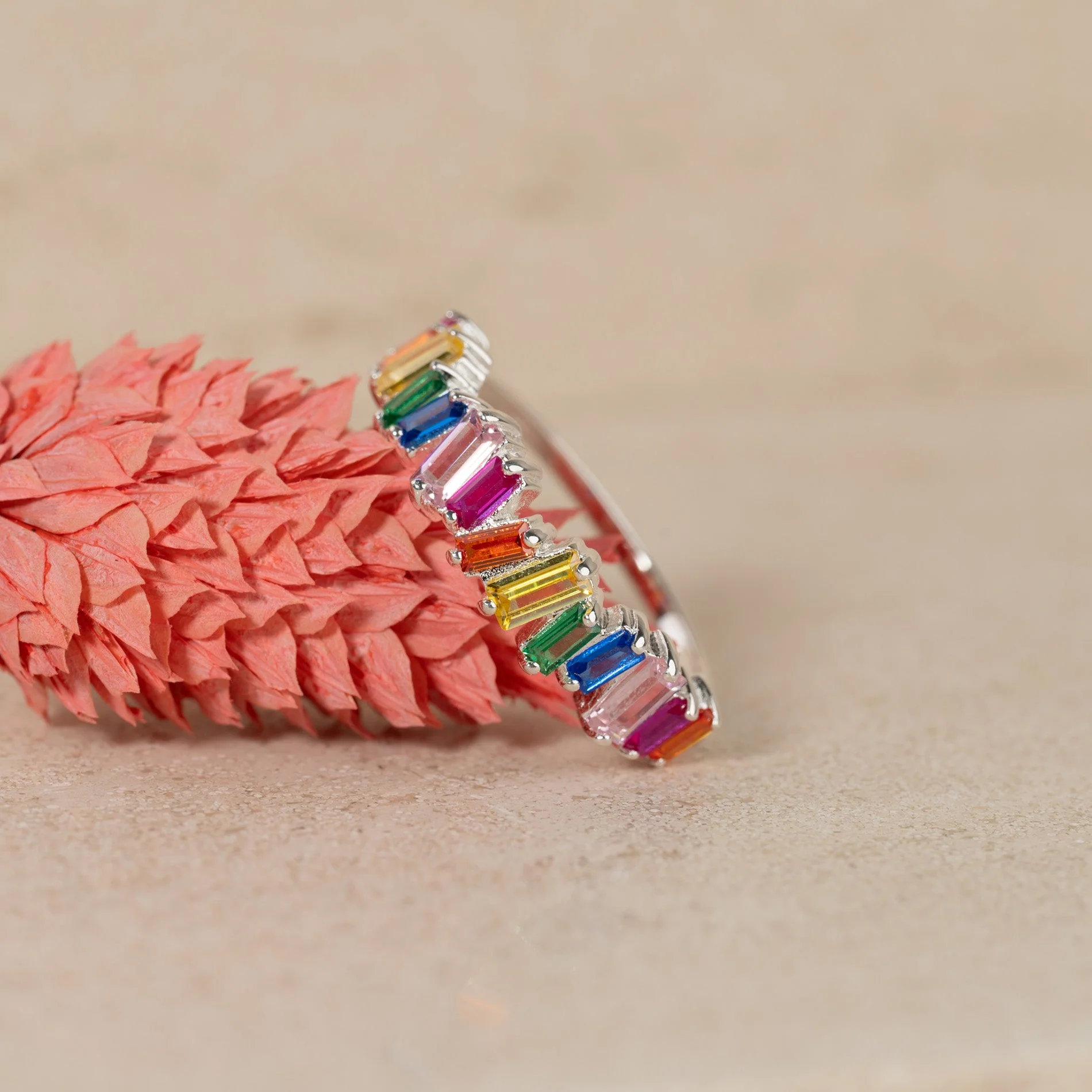 VERONICA RAINBOW SILVER RING - Image 6