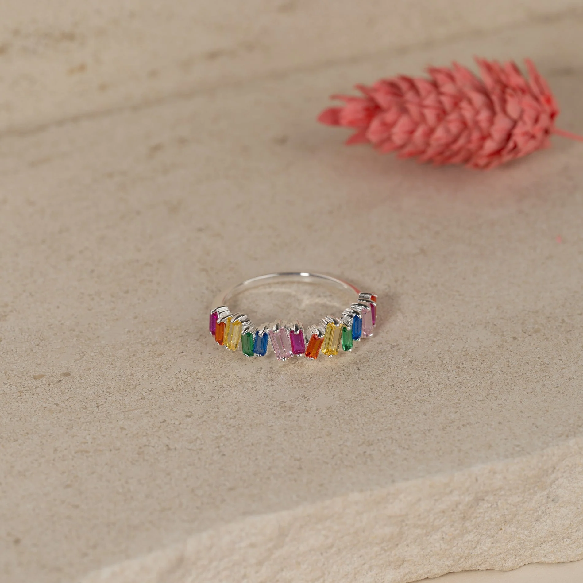 VERONICA RAINBOW SILVER RING - Image 7