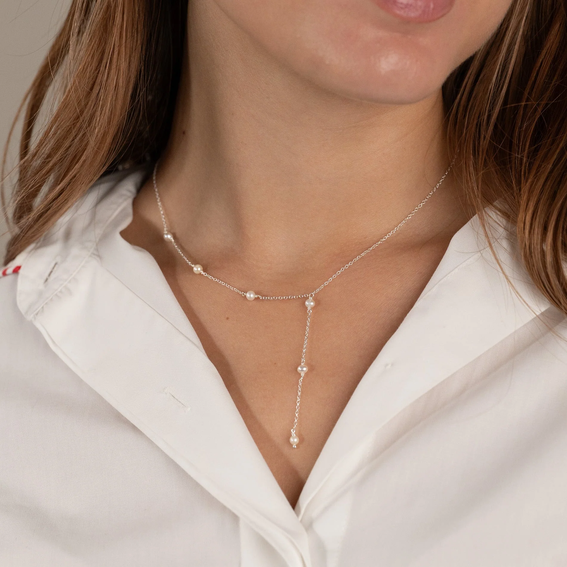 YASMIN PEARL SILVER NECKLACE - Image 5